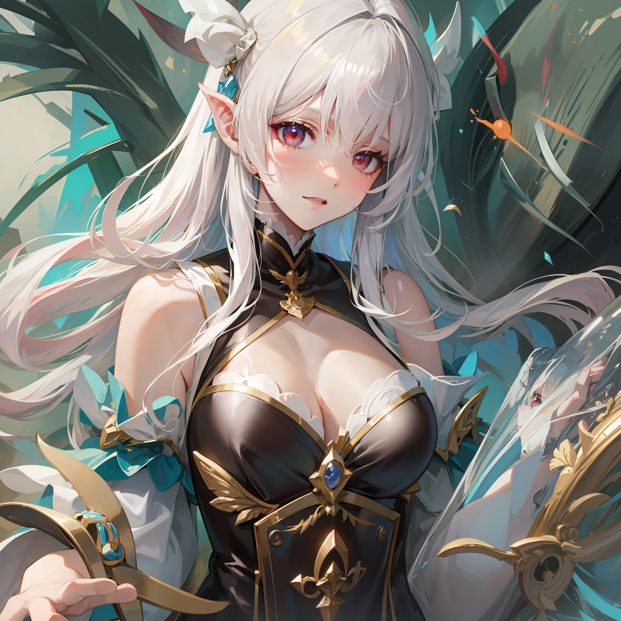 white hair,Red Eyes Peerless Fairy