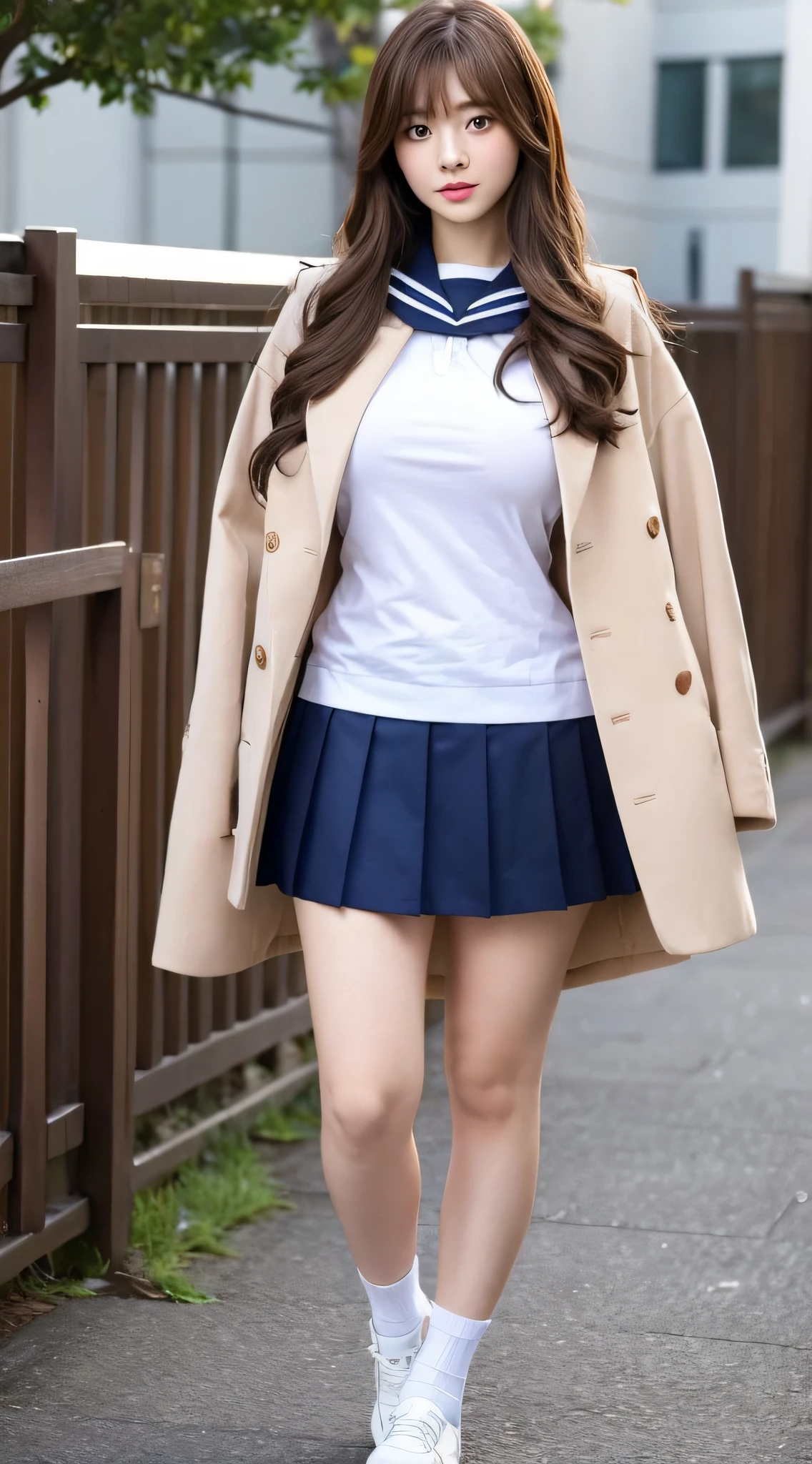 ((Night Scene, Realistic Light, Best Quality, 8k, Masterpiece: 1.3)), 1girl, Pretty Woman with Slender Body: 1.4, (Brown Hair,gigantic Breasts:1.4), Bed, Super Detailed Face, Detailed Eyes, Double Eyelids , asian woman posing for photo in pink skirt and white shirt, japanese girl school uniform, korean girl, japanese school uniform, loose coat collar sailor uniform, sakimichan, amazing student uniform, white fashionable clothes, ulzzang, wearing japanese school uniform , sleek white bodysuit set, cute kawaii girl, Korean women's fashion model