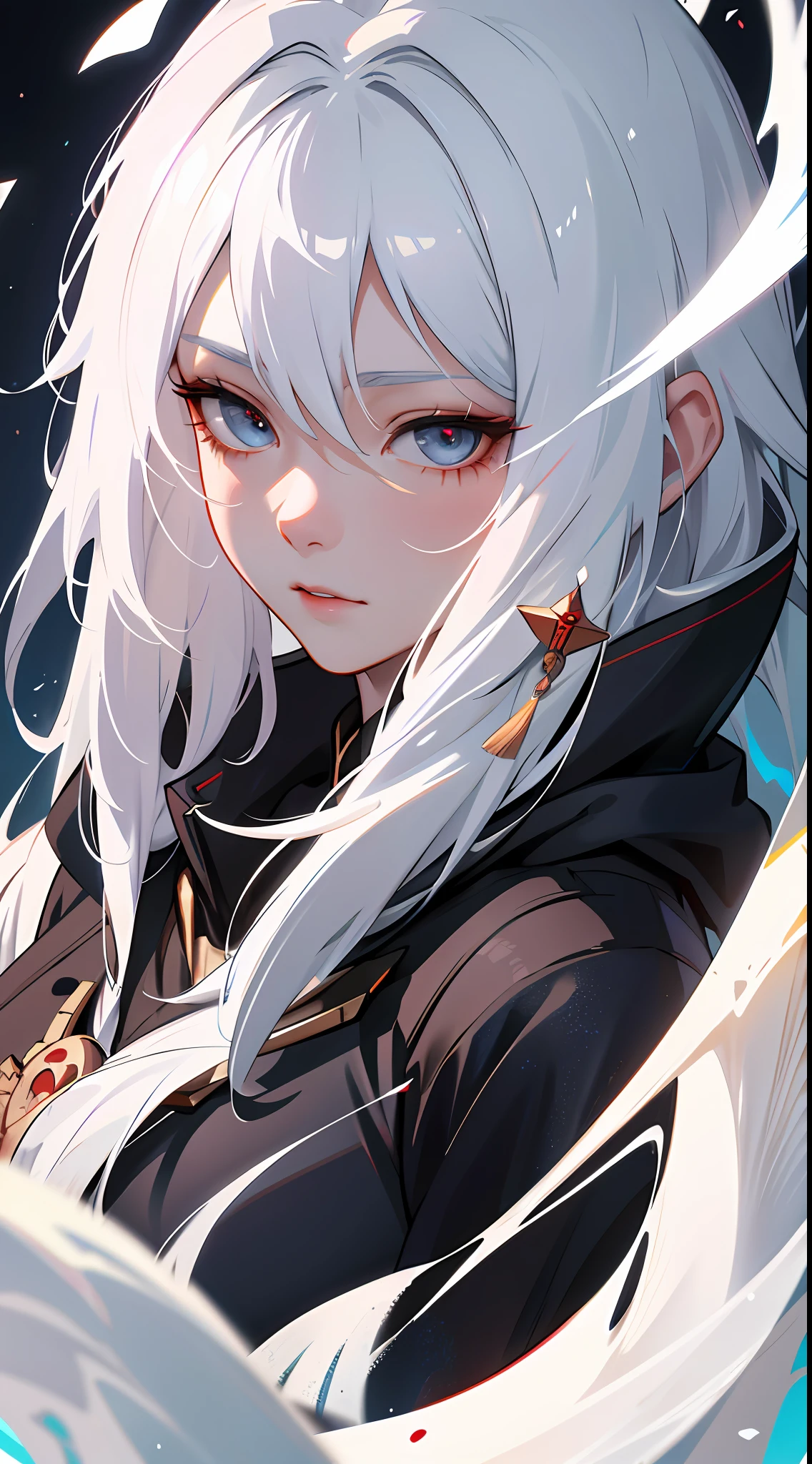 a close up of a woman with white hair and a white mask, beautiful character painting, guweiz, artwork in the style of guweiz, white haired deity, by Yang J, epic exquisite character art, stunning character art, by Fan Qi, by Wuzhun Shifan, guweiz on pixiv artstation, masterpiece,best quality,official art,extremely detailed CG unity 8k wallpaper,.