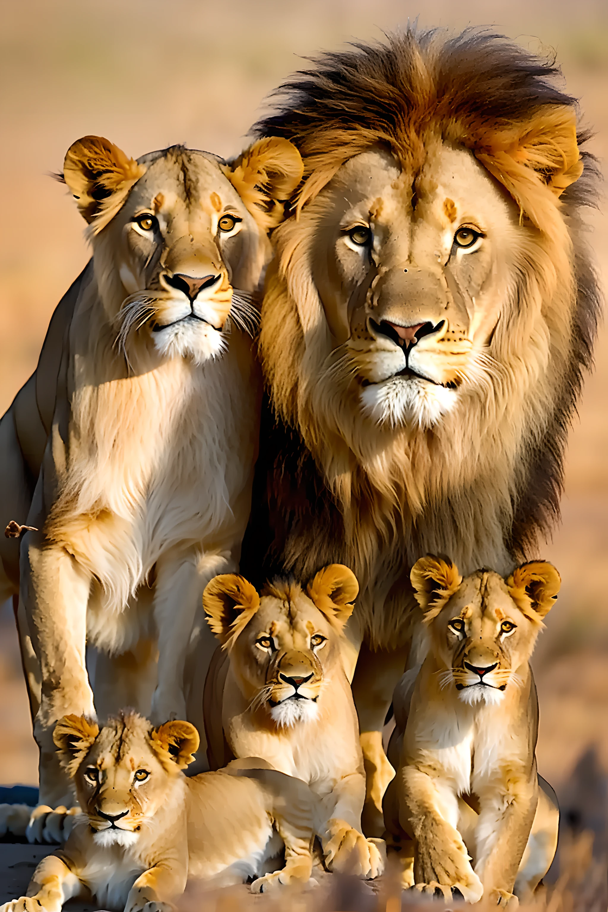 there are a lot of lions that are standing together, lions, family portrait, lion, proud looking, mane, simba, animals wildlife, family photo, lioness, trending ,, majesty, cub, lion icon, strong and ferocious, photo of a beautiful, by Linda Sutton, proud look, by Robert Childress, by László Balogh