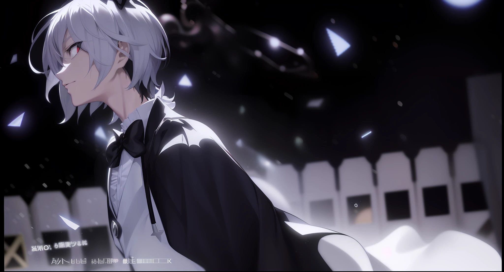 Anime image of a man wearing a black and white costume with a bow tie, short black hair and short black hair! Today's featured anime stills, stills from anime, stills from TV animation, anime background, anime opening, rem rezero, anime still frames, anime movies