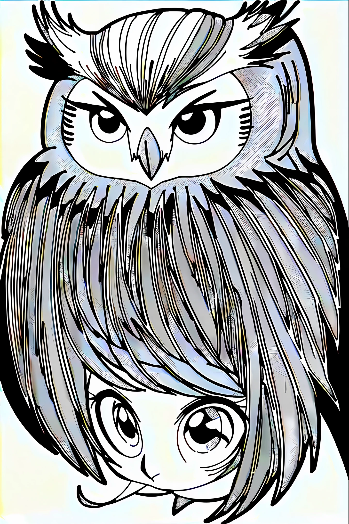 Dark owl, manga style in high quality