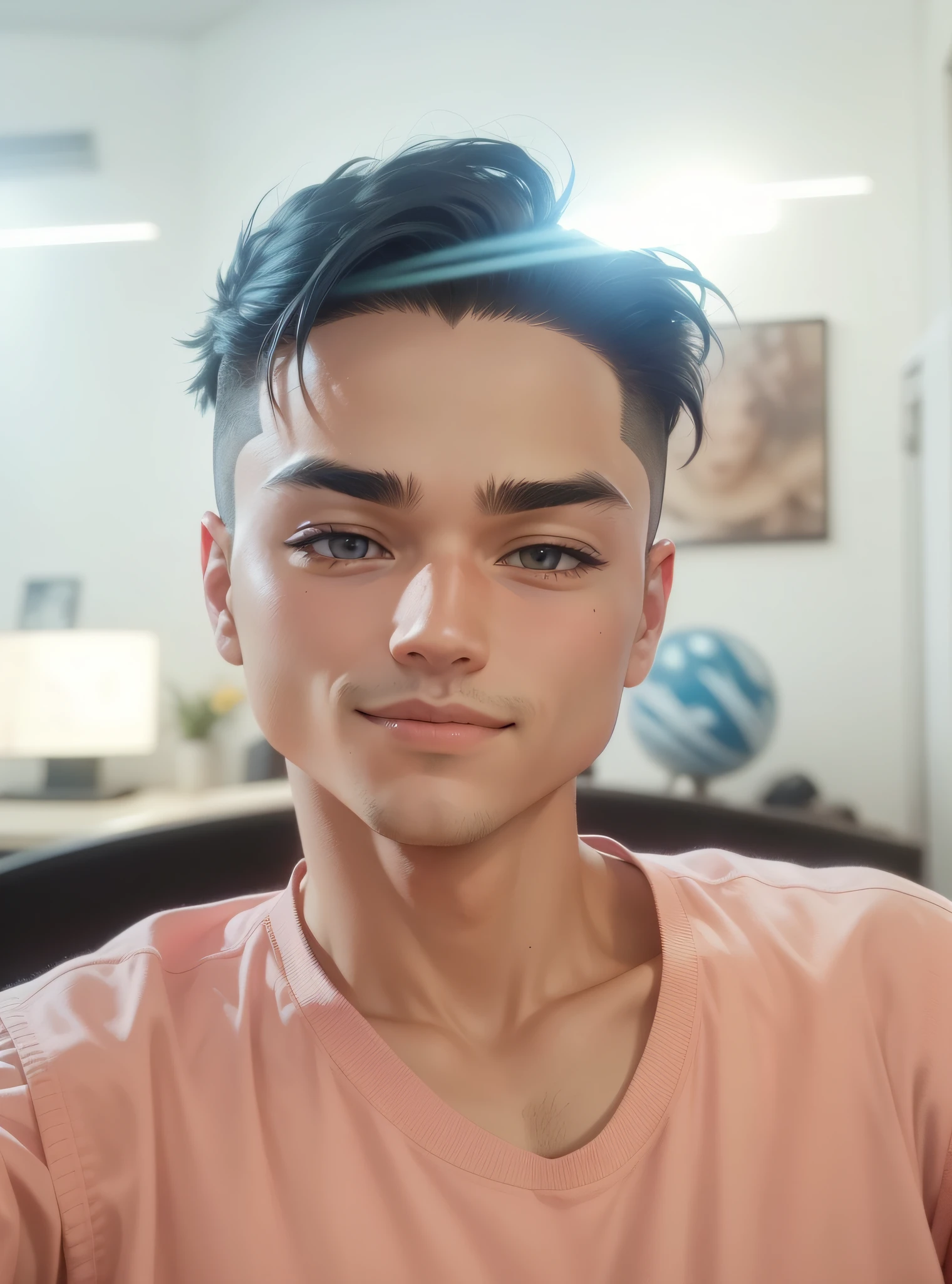 This boy's anime avatar looks very cool. First, his hair takes on bright colors, such as deep purple or blue, which makes him very conspicuous in crowds. His hair is cut short or medium-long, and his messy hairstyle gives it an uninhibited and vibrant feeling. In the middle of his hair, there is a raised strand or end, and there are usually some shiny tassels or lines that add movement to the avatar. His facial features are very clear, for example, his eyes may be large and round, or sharp, and usually have bright colors, such as bright red or dark green, that people can remember at a glance. His eyebrows may be trimmed into sharp shapes that emphasize his facial features. In addition, his mouth may take on a mocking or defiant expression, or display a confident and determined smile. Finally, the entire avatar is usually rendered in bright and vivid colors, with a variety of cool special effects, such as starlight twinkling or electric bursts, giving it a feeling of full energy. --auto --s2