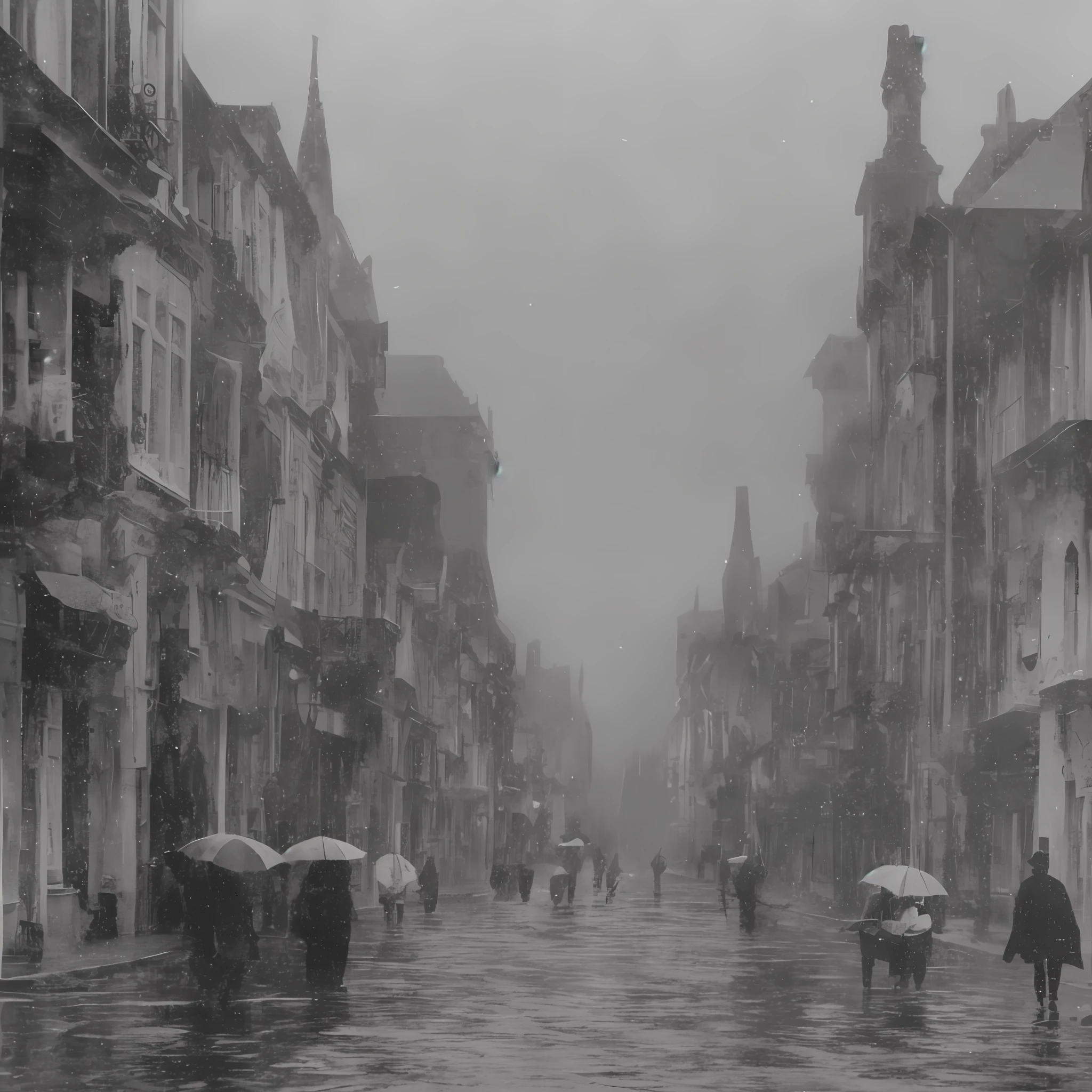 (100Memories: 1.7), an old victorian city with rainy atmosphere