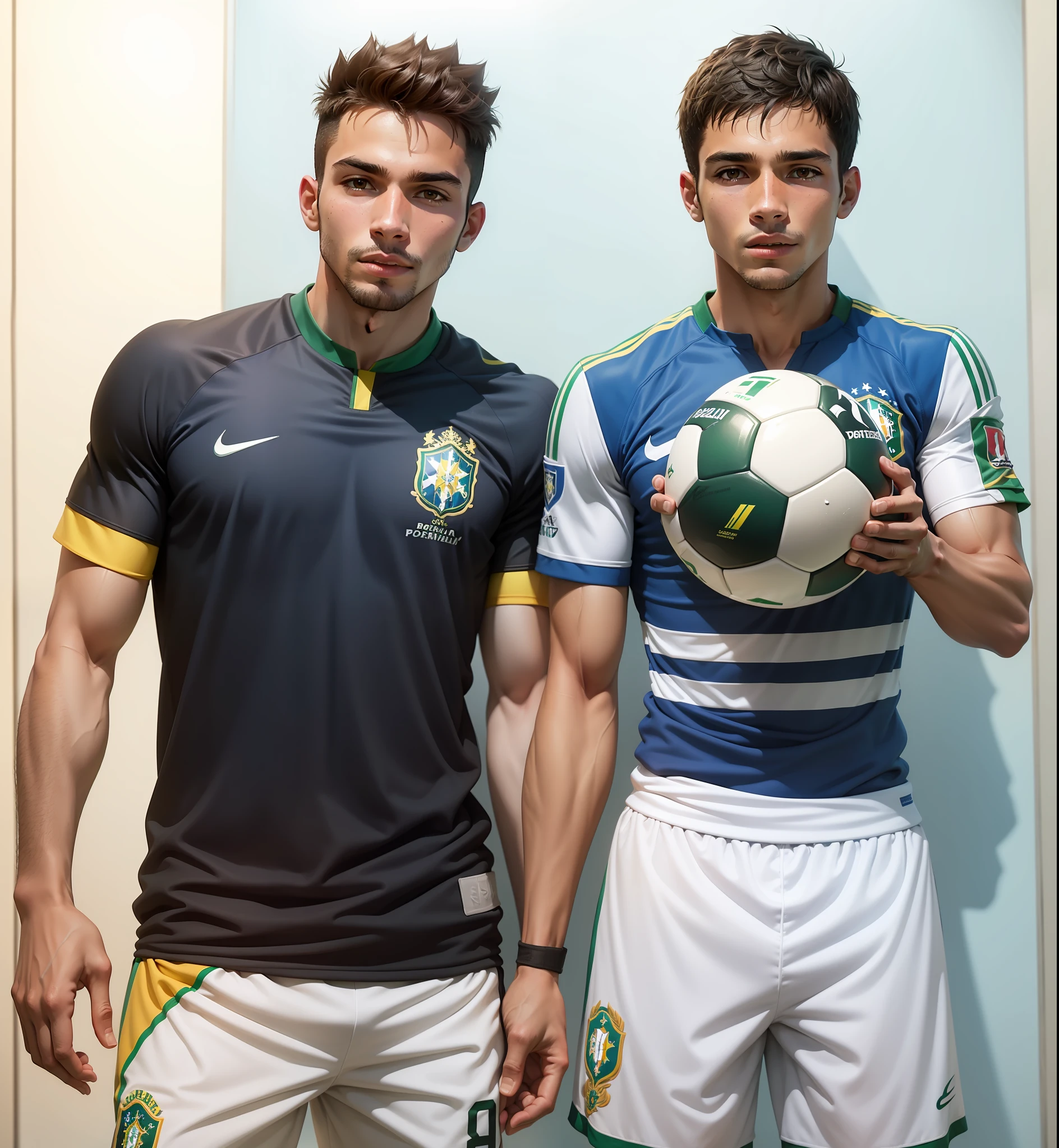 Two men soccer players Brazil