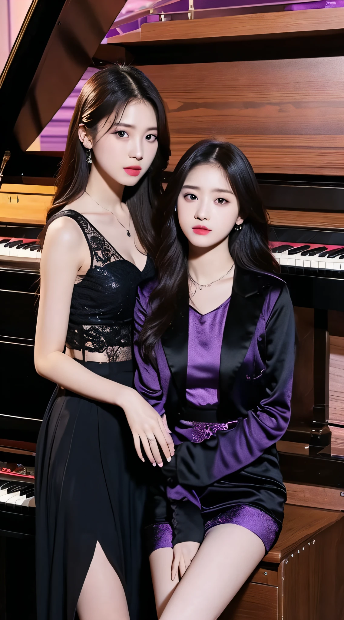 Black and purple background,Piano