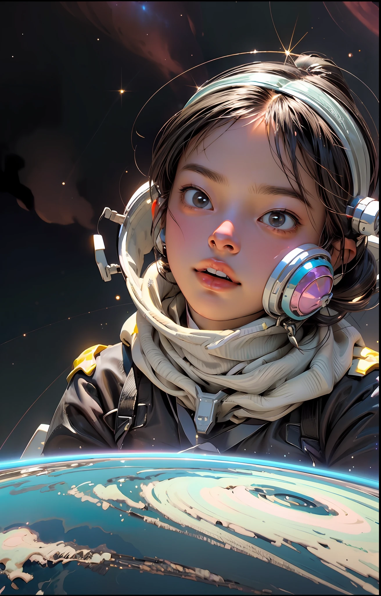 "((masterpiece)), best qualified, pink, a delicate astronaut exploring a bubble gum world, light and space, a wide variety of pastel shades, All in high definition and detail, such as zero gravity, helmet visor displaying the universe, deep space, stars, galaxies, colorful space rocks, a lot of energy and emotion!"