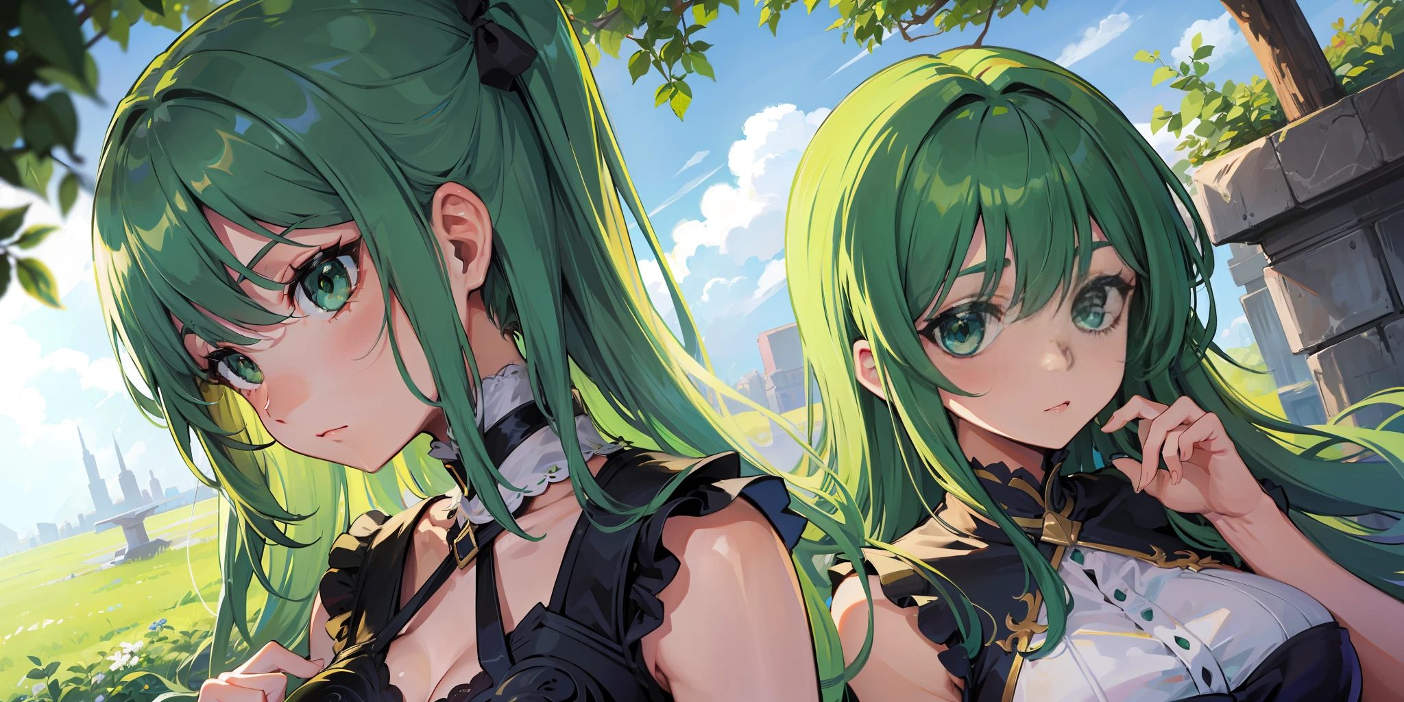 A pair of green eyes with beautiful details
