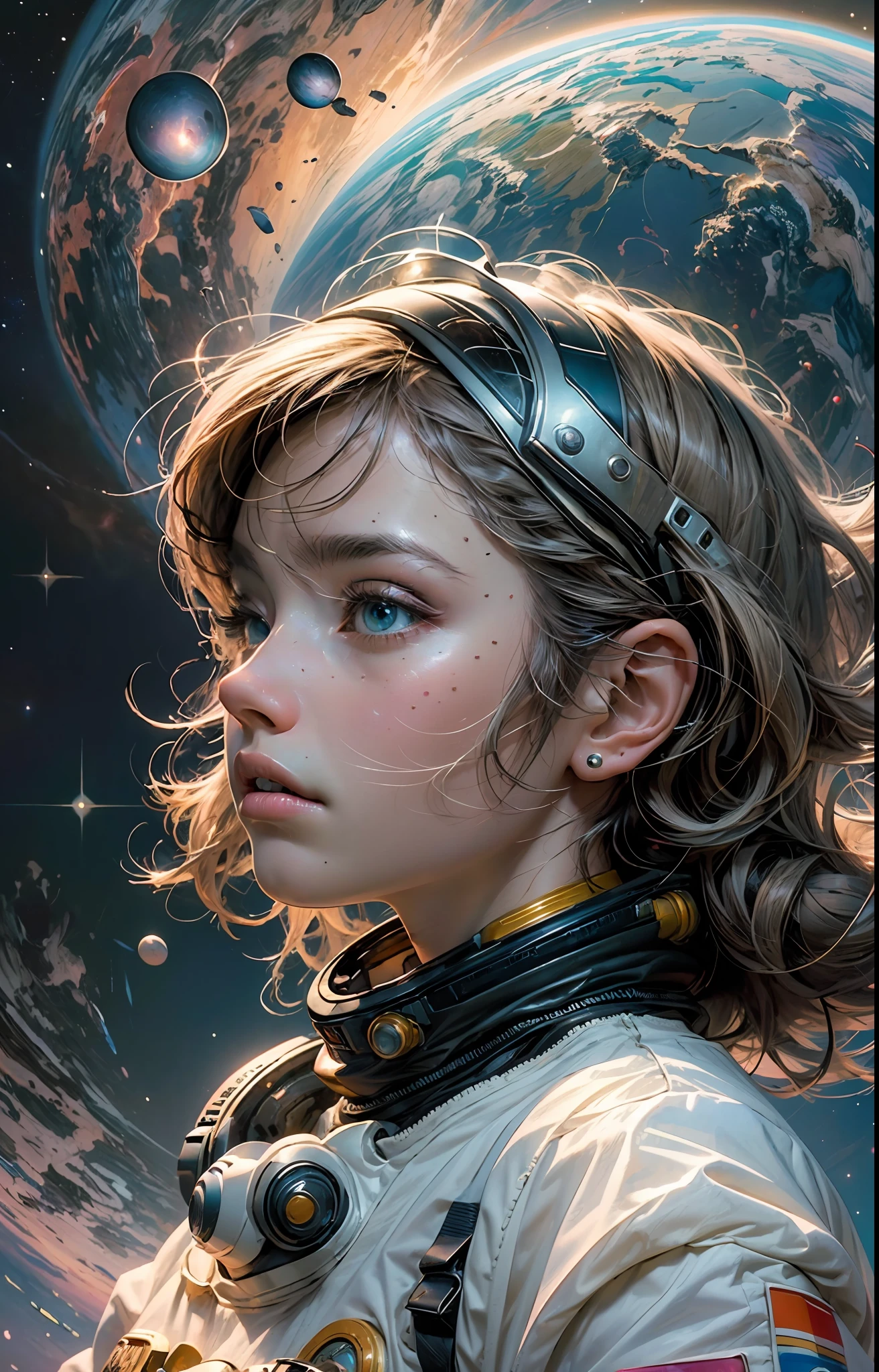 "((masterpiece)), best quality, pink, a delicate astronaut exploring a bubblegum world, light and space, a wide variety of pastel shades, All in high definition and detail, such as zero gravity, helmet visor displaying the universe, deep space, stars, galaxies, colorful space rocks, a lot of energy and emotion!"