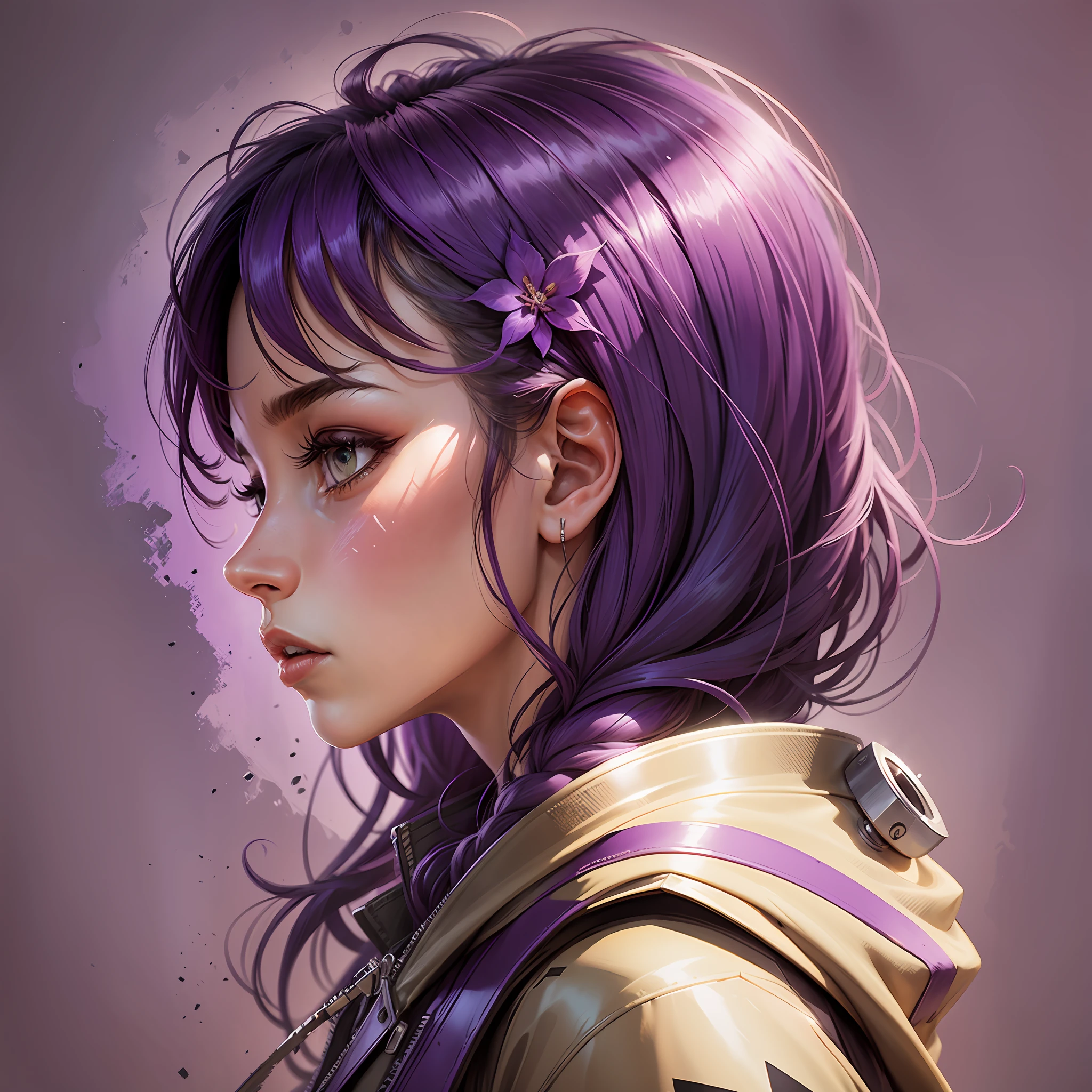 profile background, purple, texture, concept art, high shadows --auto --s2