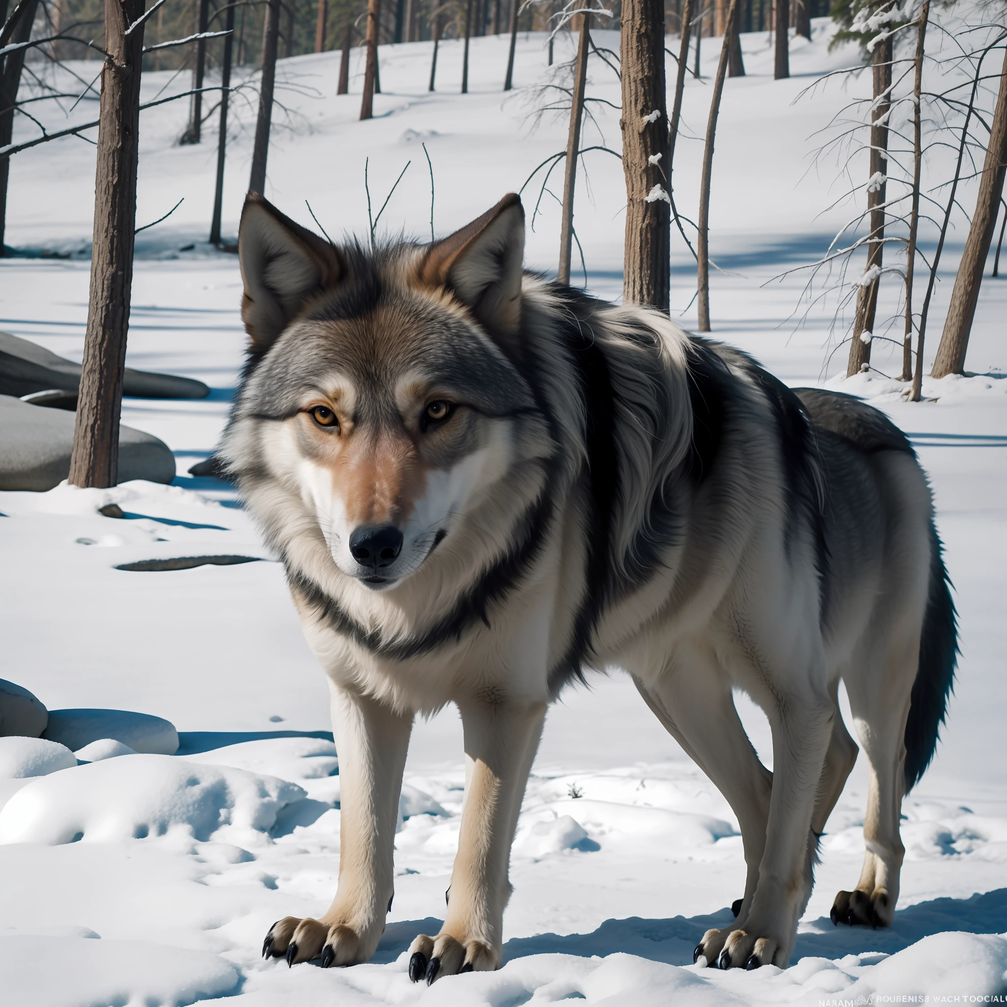 A wolf in Yosemite National Park, chilly nature documentary film photography