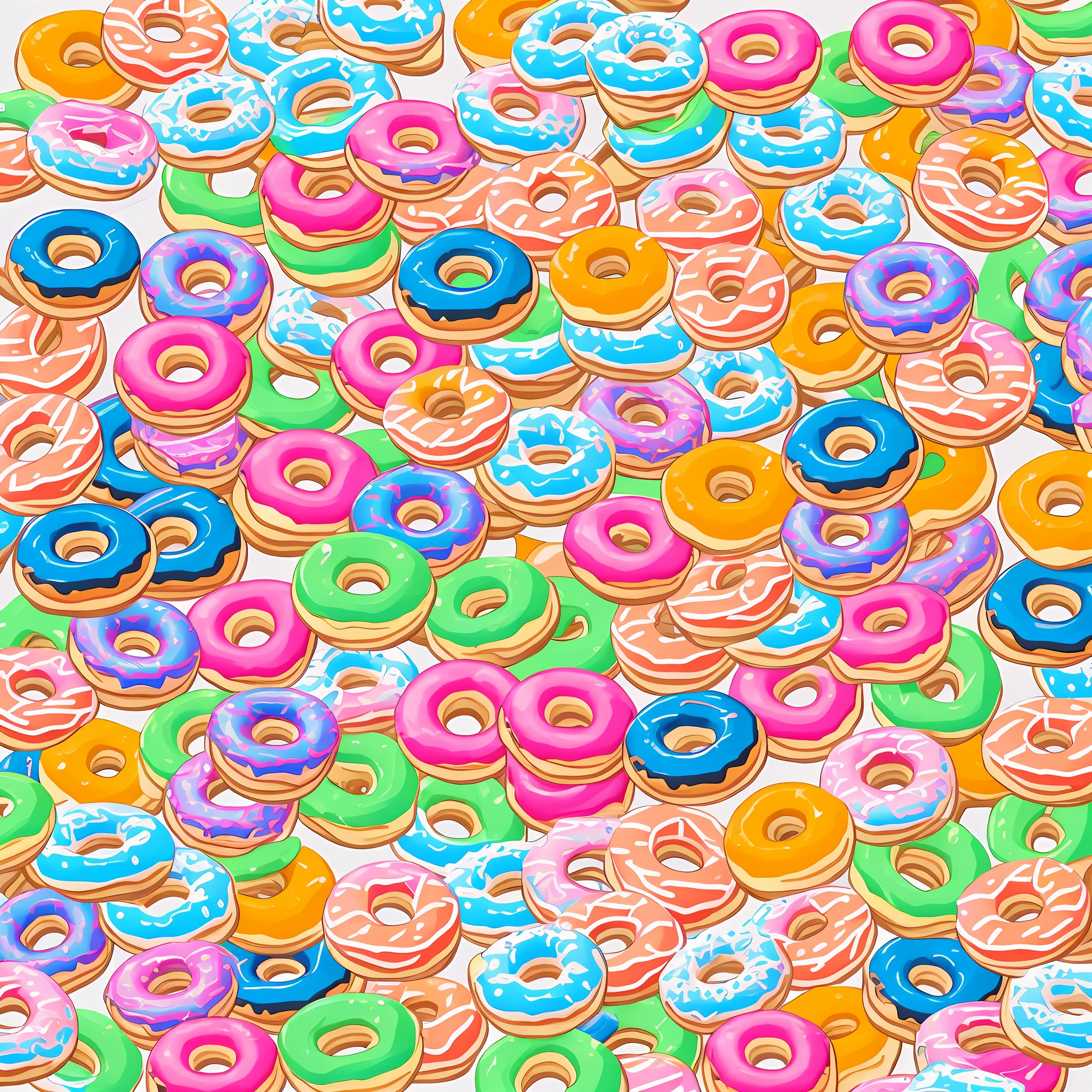 (Sticker)、(simple)、Lots of donuts