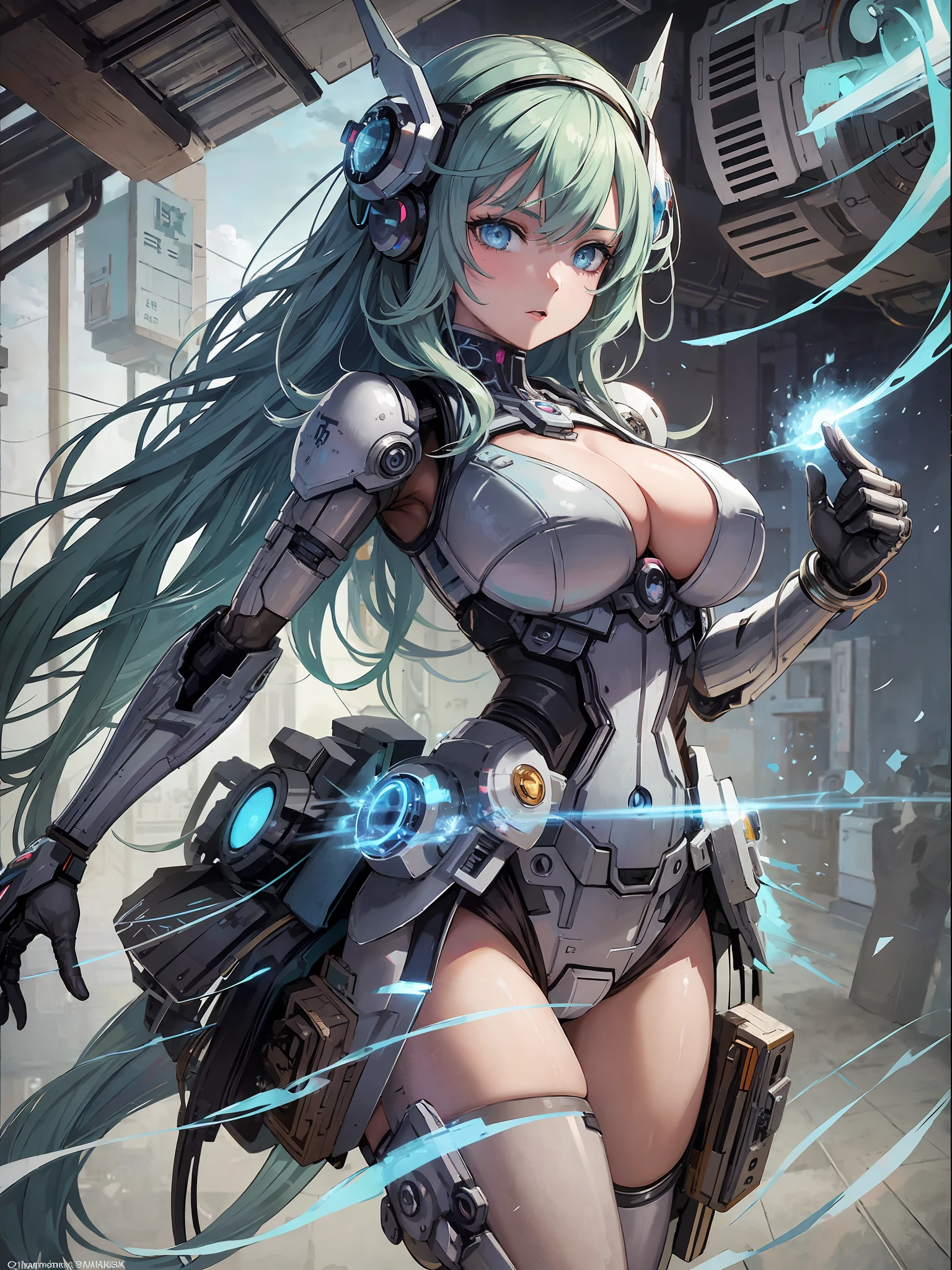 anime girl with a sci - futuristic costume and a sci - futuristic weapon, cute cyborg girl, advanced digital anime art, perfect anime cyborg woman, digital cyberpunk anime art, high quality digital concept art, beutiful girl cyborg, mechanized valkyrie girl, cyberpunk anime girl mech, beutiful white girl cyborg, cyborg girl, perfect android girl