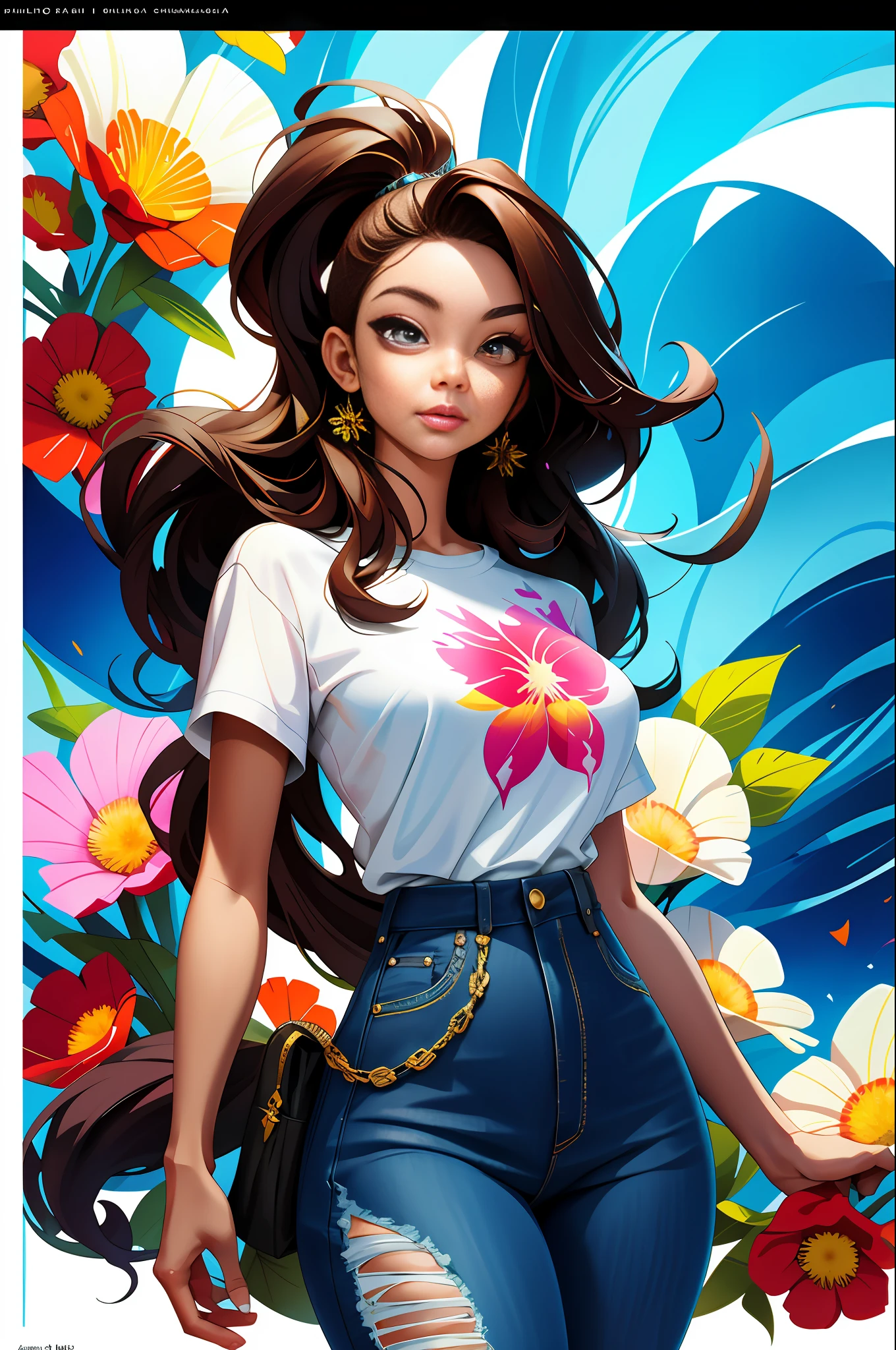 ASHLEY ALEXISS beautiful woman with long  hair ultra detailed, (beautiful and clear background:1.2),, fantastic paintings ,graffit style,  flowers, olhos altamente detalhados , a t-shirt or dressed in a white blouse underneath, position, with long black hair , stained glass colored, fantastic paintings by joe madureira  ,high quality,photo, sticker art,beautiful woman carol nakamura with long  hair  , freedom, soul, digital illustration, comic style, perfect anatomy, centered, approaching perfection, dynamic, highly detailed, watercolor painting, artstation, concept art, smooth, sharp focus, illustration, art by carne griffiths and wadim kashin,,alone anime girl pose, short pastel  hair ,heterochromia, perfect anatomy, centered, approaching perfection, dynamic, highly detailed, character sheet, artstation, concept art, smooth, sharp focus, illustration