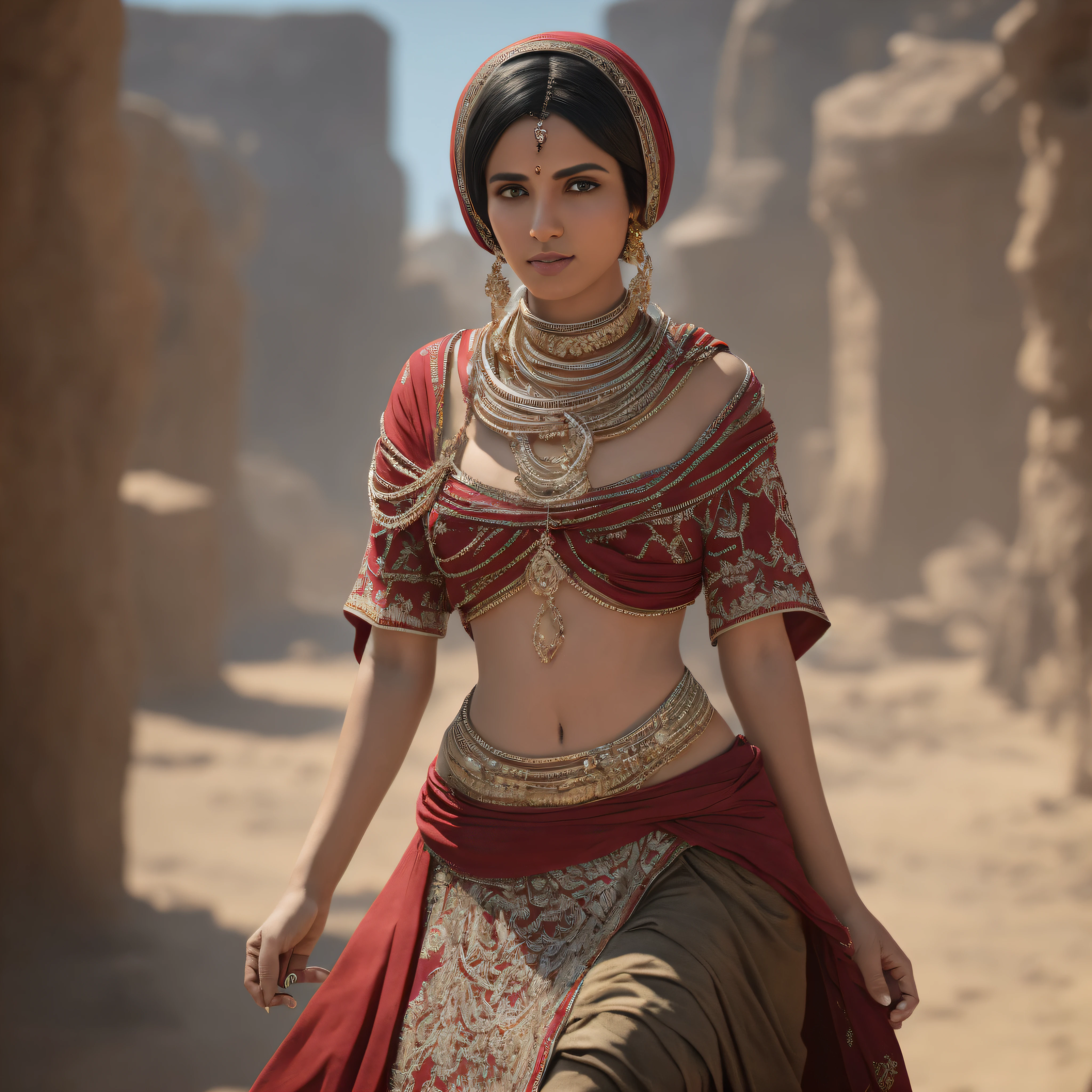 Concept art, full body, real person, white skin, wisps of overhead angle, dressed in funny Somali grandmother crimson pinafort, black hair style for short hair, high resolution, [(Willie Baumeister's Art: 1.1), (John T. Biggs' Art: 1.2): :17], Official Art, Unity 8k wallpaper, ultra detail, aesthetics, masterpiece, best quality, realistic --auto --s2