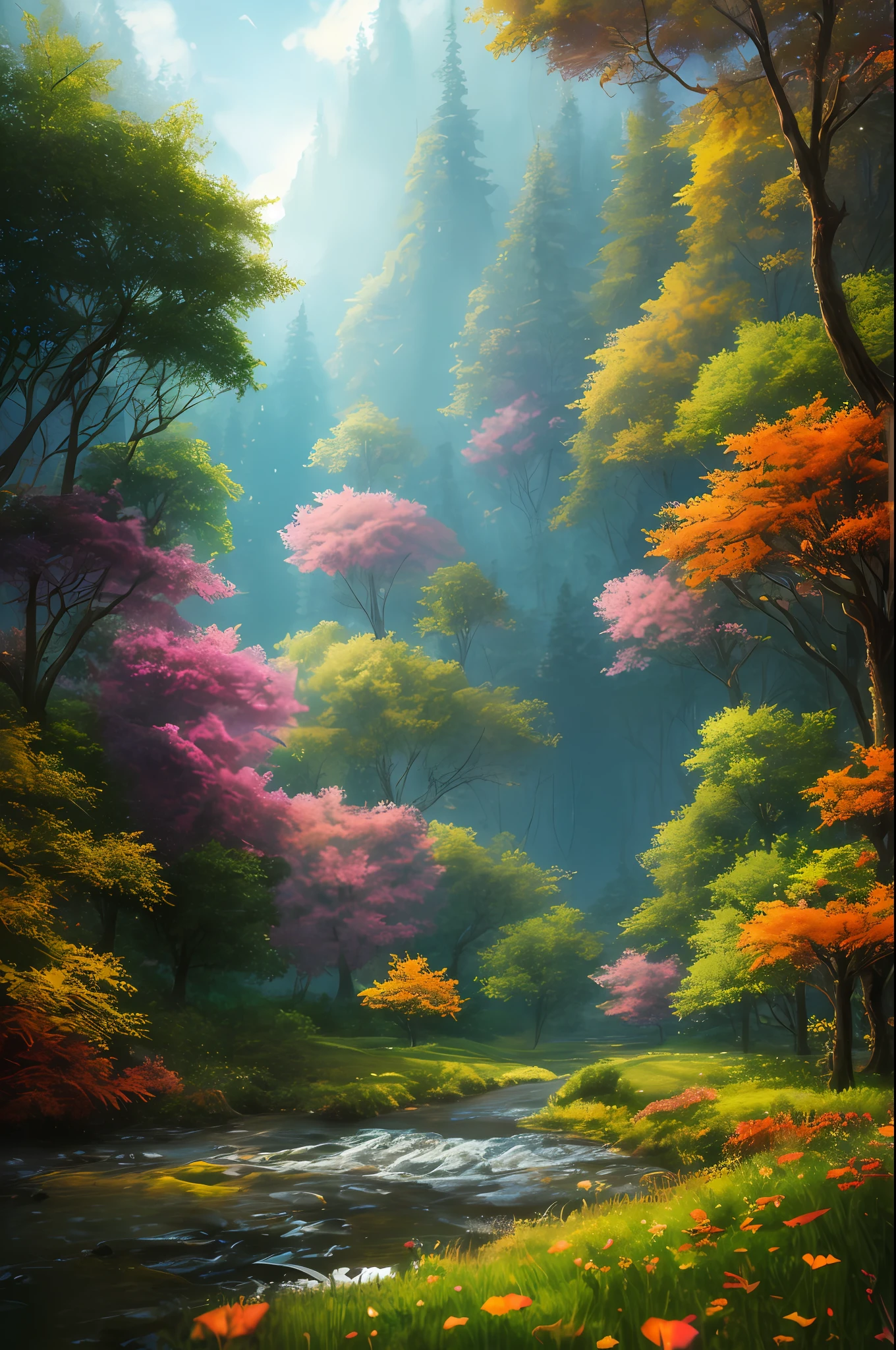 masterpiece, best quality, high quality,extremely detailed CG unity 8k wallpaper, An enchanting and dreamy scene of a fantasy forest, with towering trees, glowing mushrooms, and hidden fairy glens, creating a sense of mystique and enchantment, artstation, digital illustration, intricate, trending, pastel colors, oil paiting, award winning photography, Bokeh, Depth of Field, HDR, bloom, Chromatic Aberration ,Photorealistic,extremely detailed, trending on artstation, trending on CGsociety, Intricate, High Detail, dramatic, art by midjourney