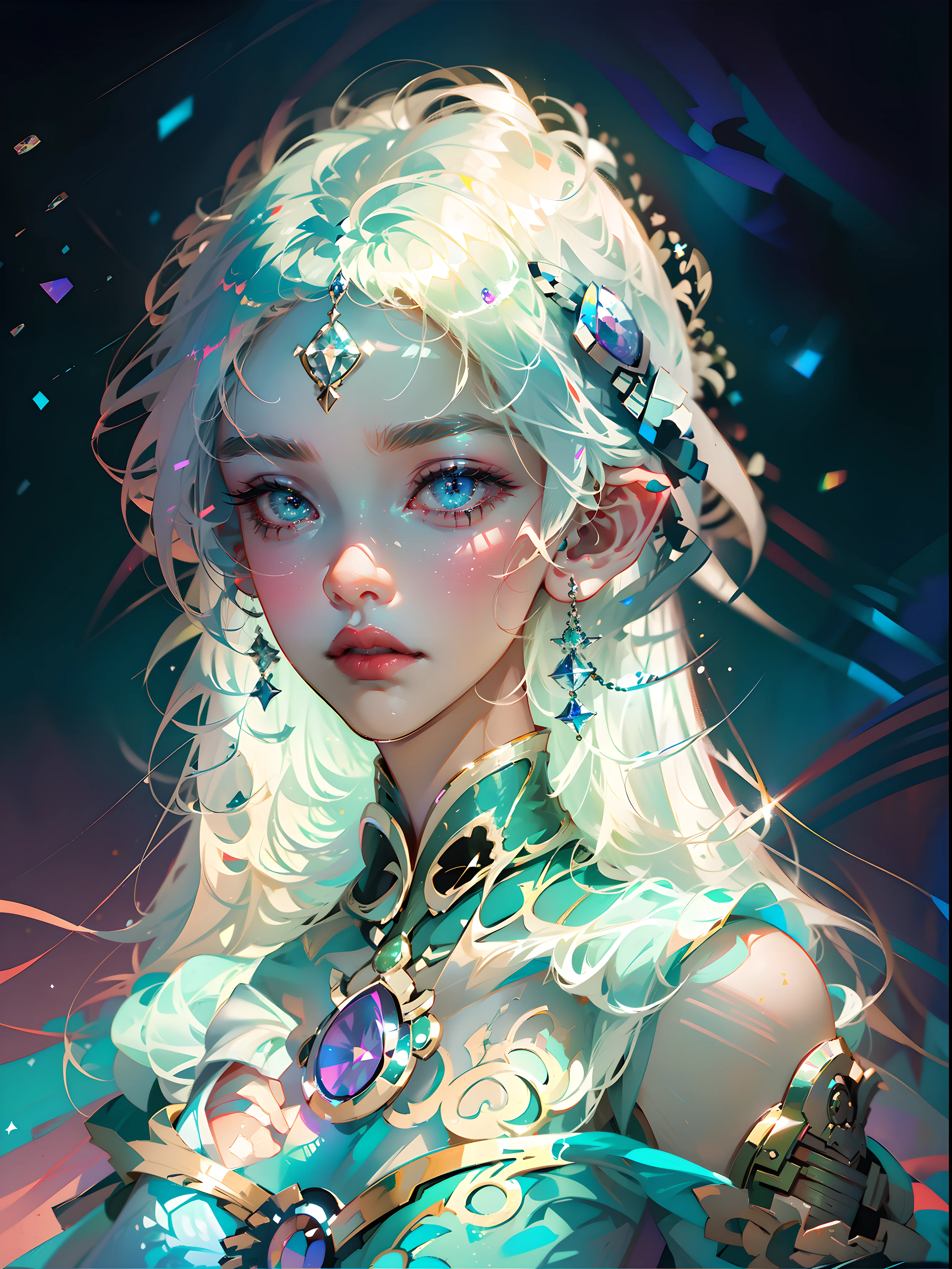 (Masterpiece), best quality, super high resolution, ((character sheet)), concept art, illustration for book, full Illustration, fluorescent color, a boy, 1 Man, male elf, blue and Green palete,
A young male, looking at the audience, beautiful face, beautiful eyes, (bare shoulder: 1.2), head up, upper body, forest, shiny hair, shiny skin, glowing cut, chibi, hands not shown: 1.5, silver starlight clothes, particles, stars, sharp focus, smooth soft skin, symmetrical, soft lighting, detailed face, Octane rendering, Perfect face, detailed face, delicate face, perfect sharp lips, detailed eyes