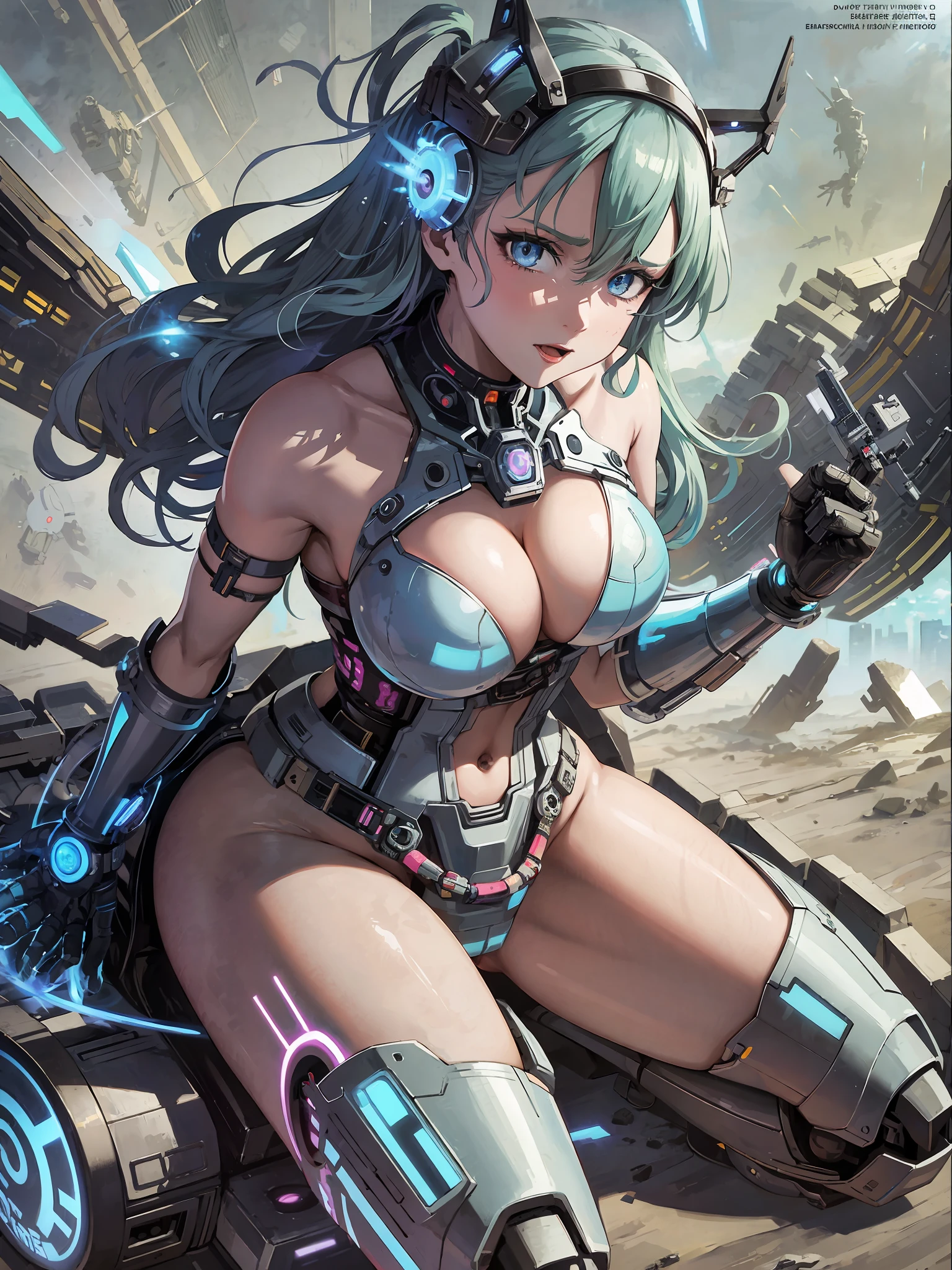 anime girl with a sci - futuristic costume and a sci - futuristic weapon, cute cyborg girl, advanced digital anime art, perfect anime cyborg woman, digital cyberpunk anime art, high quality digital concept art, beutiful girl cyborg, mechanized valkyrie girl, cyberpunk anime girl mech, beutiful white girl cyborg, cyborg girl, perfect android girl