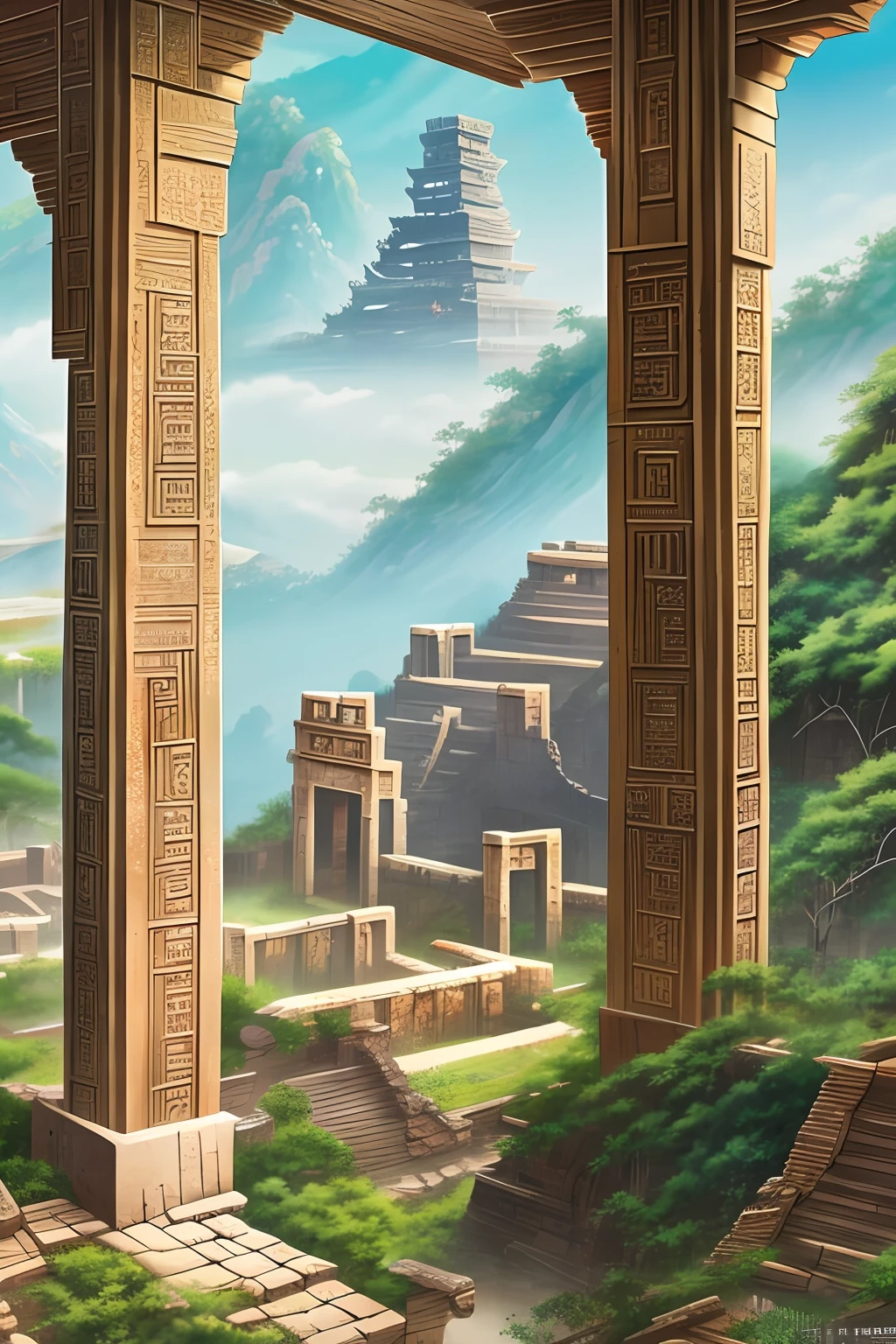 "（best quality),(ultra detailed),(masterpiece),illustration, Wang Yichun,decision, search, ancient civilization ruins, recovery,mysterious substance, light essence" --auto --s2