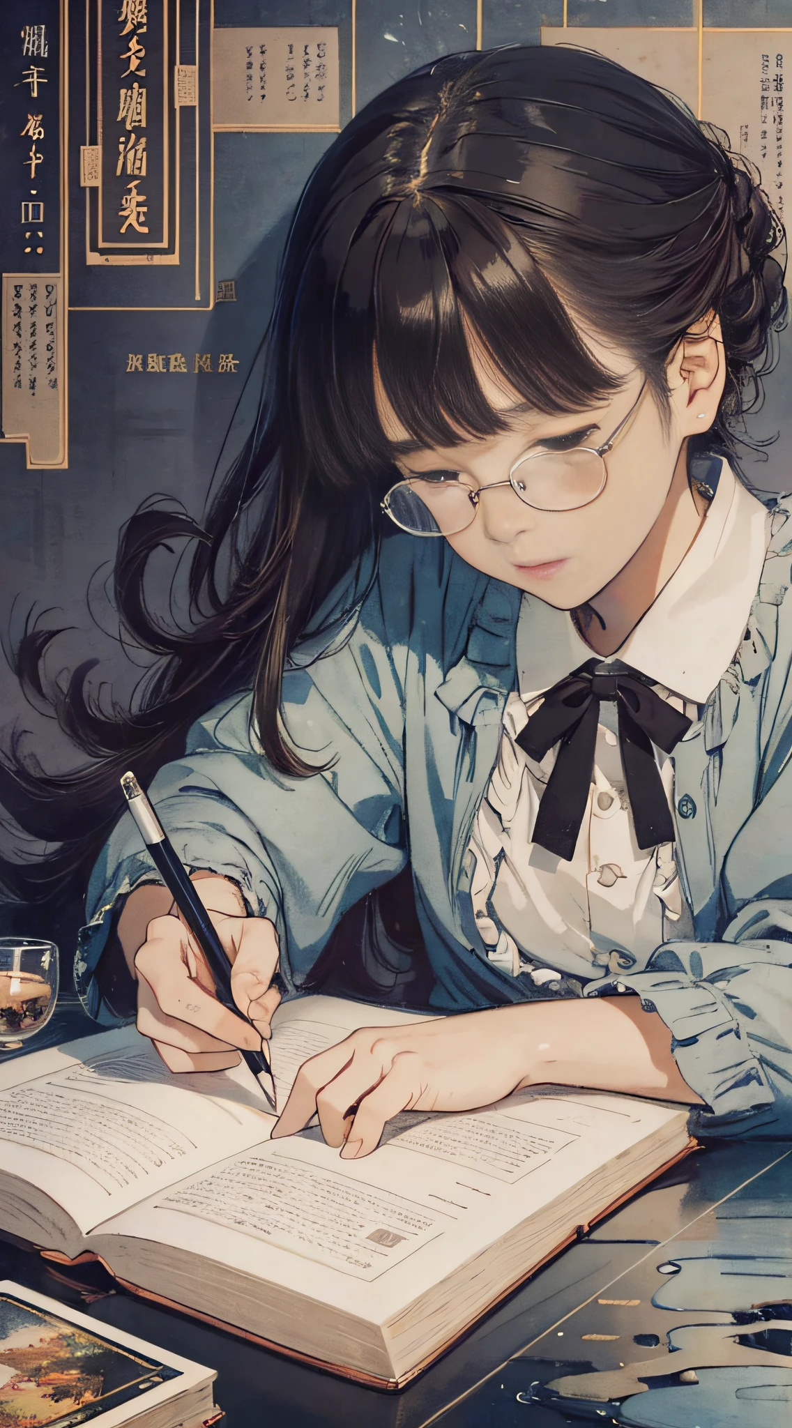 (best quality), (ultra detailed), (masterpiece), illustration, Wang Yichun, introverted, kind, reading, researching scientific phenomena, confused, afraid, newfound power" --auto --s2