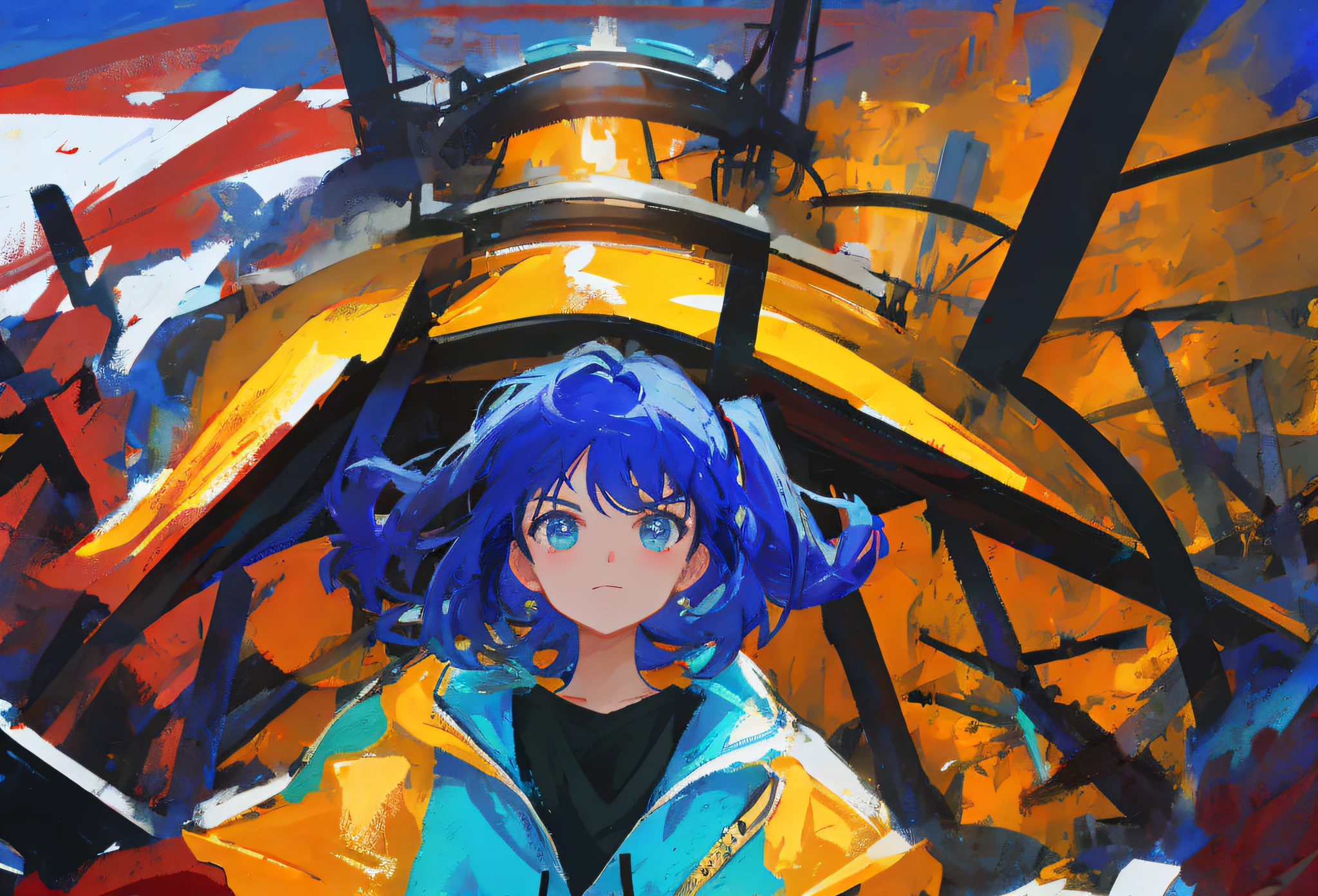 Front, steam wind background