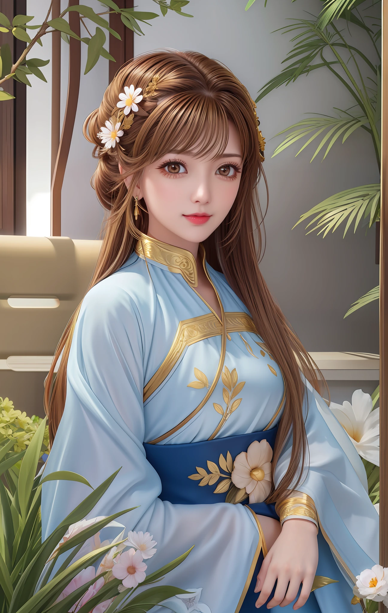 (Beautiful, High detail), (Golden brown eyes), (Female Late 40's) age