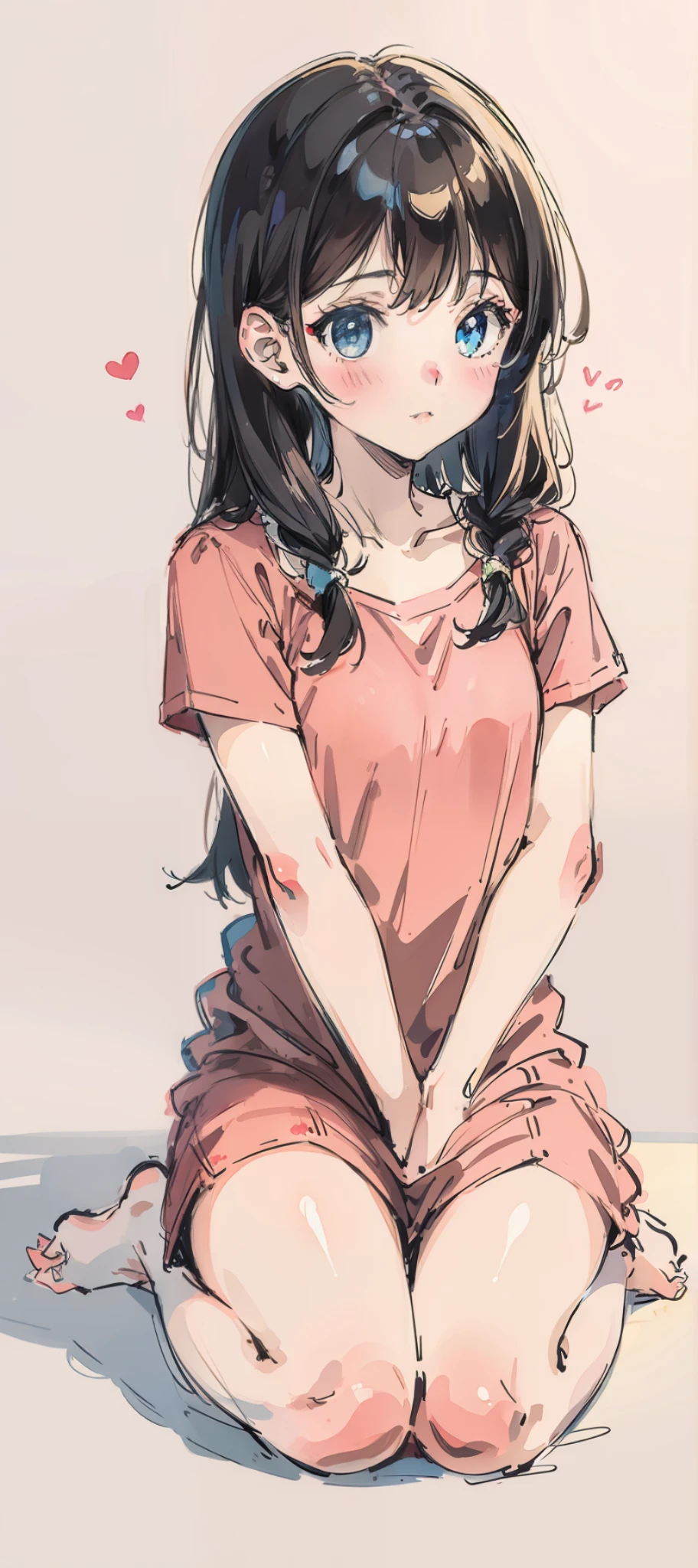 doodle, sketch style, girl, cute