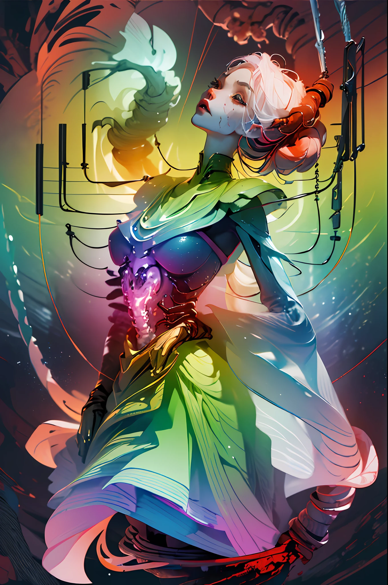 (masterpiece, top quality, best quality, official art, beautiful and aesthetic:1.2), (1girl:1.3), extreme detailed,colorful,highest detailed ((ultra-detailed)), (highly detailed CG illustration), ((an extremely delicate and beautiful)),(from side),cinematic light,((1mechanical girl)),solo,full body,(machine made joints:1.2),((machanical limbs)),(blood vessels connected to tubes),(mechanical vertebra attaching to back),((mechanical cervial attaching to neck)),(sitting),expressionless,(wires and cables attaching to neck:1.2),(wires and cables on head:1.2)(character focus),science fiction,white background,(blood:1.5)