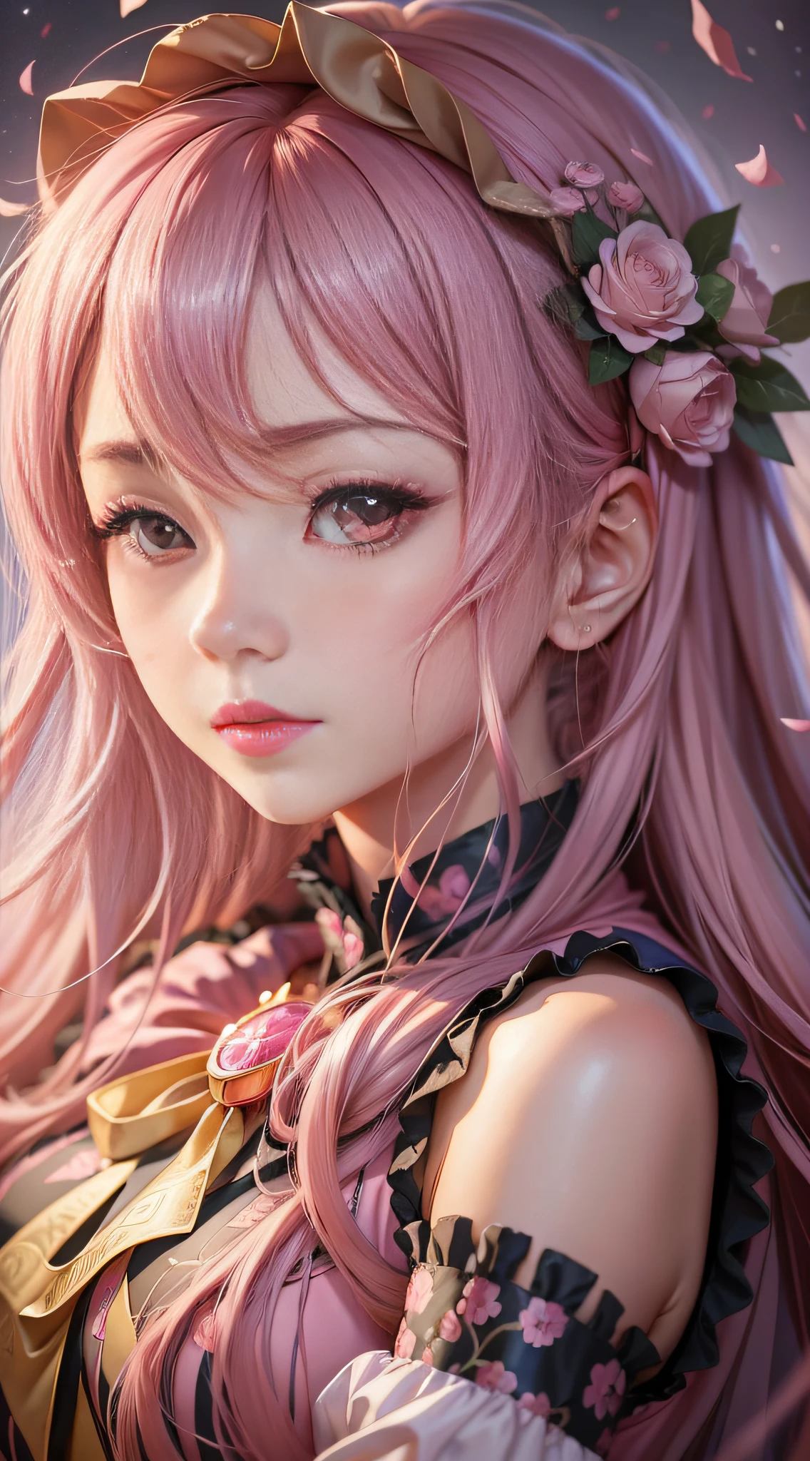anime girl with long hair and pink dress looking at camera, smooth anime cg art, anime. soft lighting, soft anime illustration, beautiful anime portrait, kawaii realistic portrait, portrait anime girl, cute anime girl portraits, cute anime girl portrait, beautiful anime girl, artwork in the style of guweiz, detailed digital anime art, cute anime girl