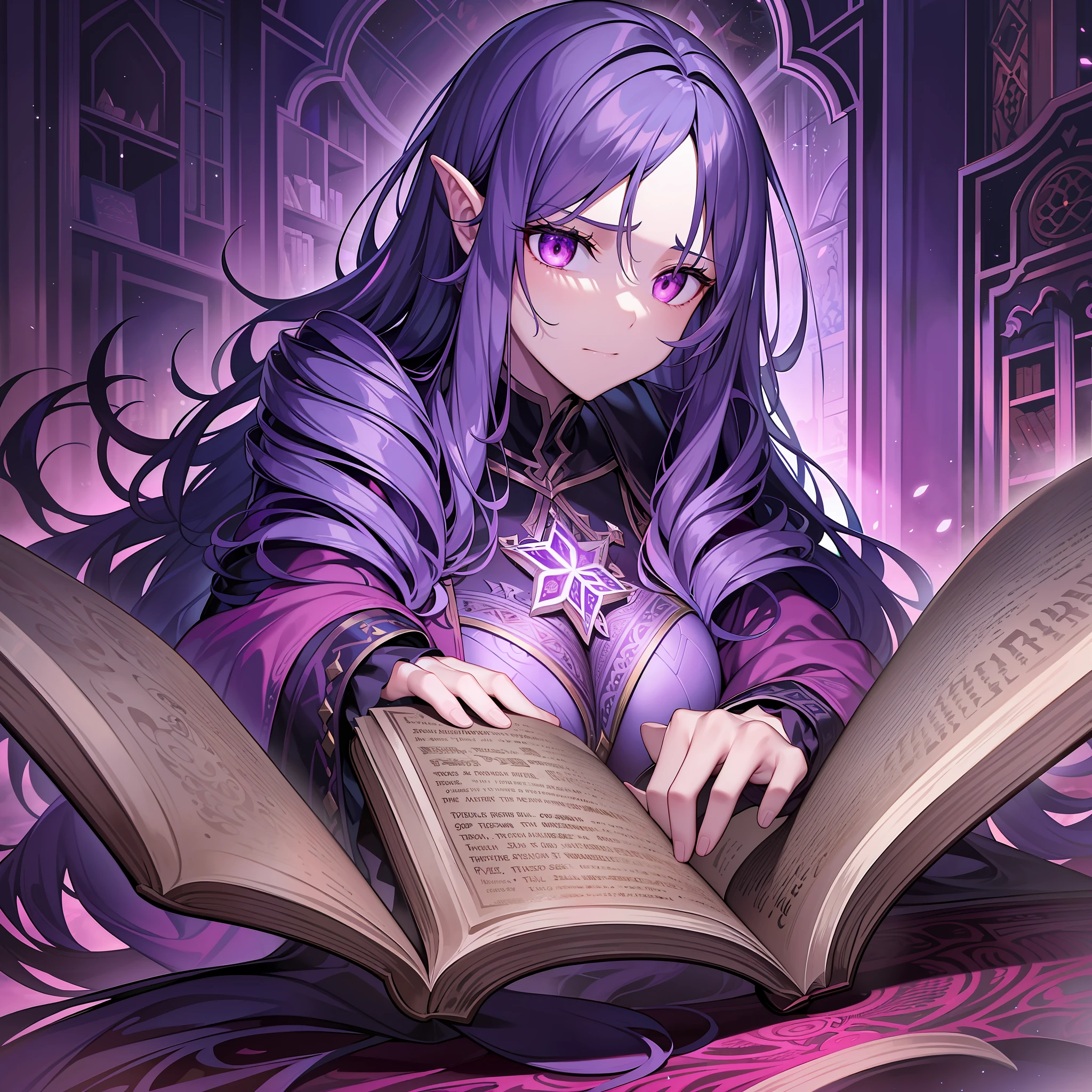 In this picture full of dark atmosphere, an evil magic book looks extremely terrifying and terrifying.
The magic book was placed on a table shining with blood-red light, appearing extremely majestic. The surface of the book is covered in silver, engraved with many strange symbols and incantations, and each letter exudes an evil energy, as if to challenge people.
The book details different magical spells in different fields, including various evil spells, which make people smell different. Patterns and symbols of various shapes and textures jump between the pages, and as far as the eye can see, it is all strange.
The whole picture is shrouded in a dim purple and blood-red light, which makes people involuntarily feel a gloomy and fearful. In the background is an empty room, and this eerie magic book seems to become the only existence in the room.
In such a terrifying scene, this evil magic book is shown strangely and obviously. It gives a spooky and dangerous feeling, as if you are in a spooky haunted house. This evil magic book is a symbol of uncontrollable power, giving people an infinite grayness and terrifying reverie.