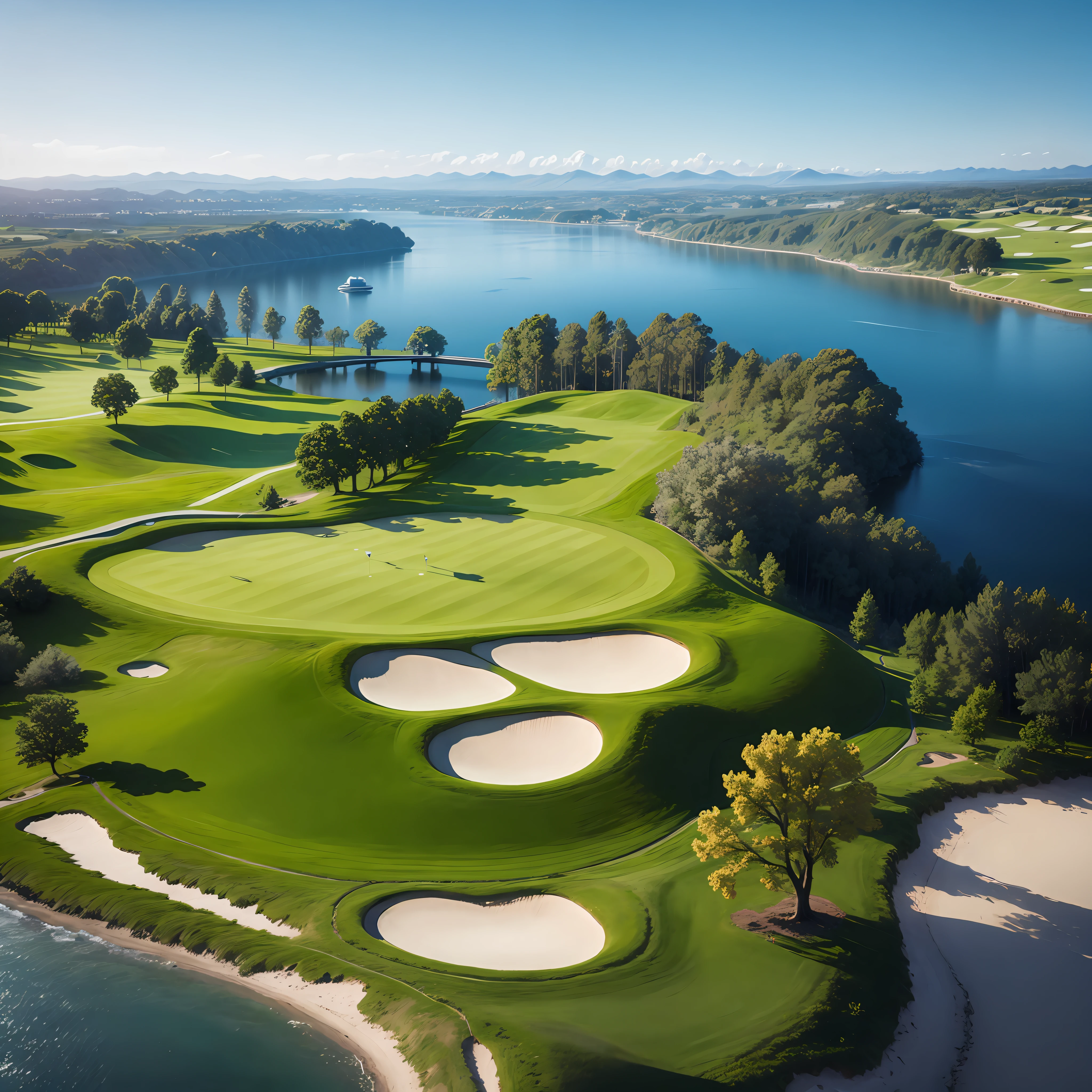 golf, aerial, landscape, ultra hires, HQ, detailed, rendered --auto --s2