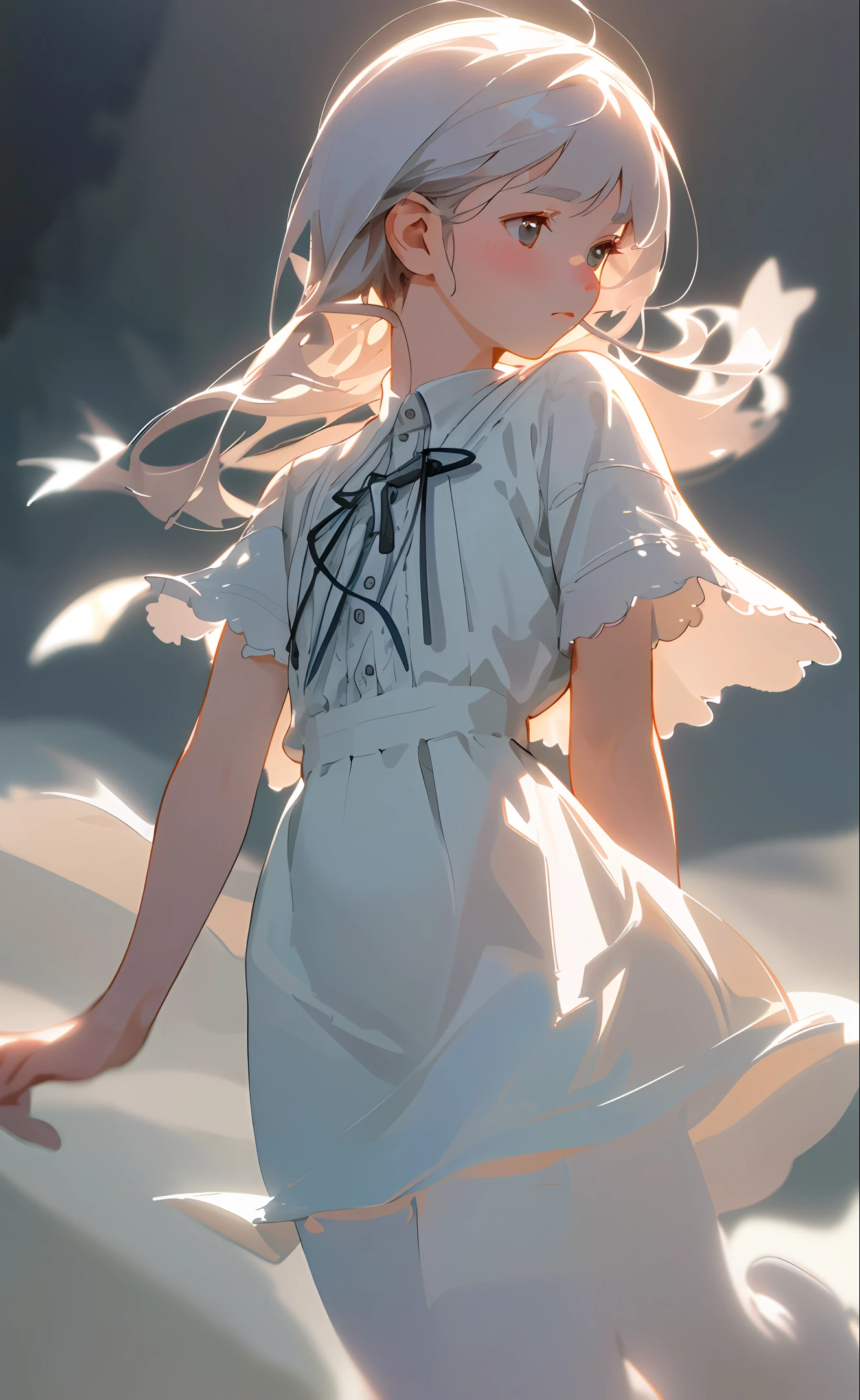 1 girl, full body, indistinct, detailed clothes,white tights, indistinct, casual white shirt, (delicate illustration:1.4),(masterpiece:1.0), (best quality:1.4), (ultra highres:1.2), (photorealistic:1.4), (8k, RAW photo:1.2), (soft focus:1.4), (18yo:1.3), (sharp focus:1.4), detailed beautiful face