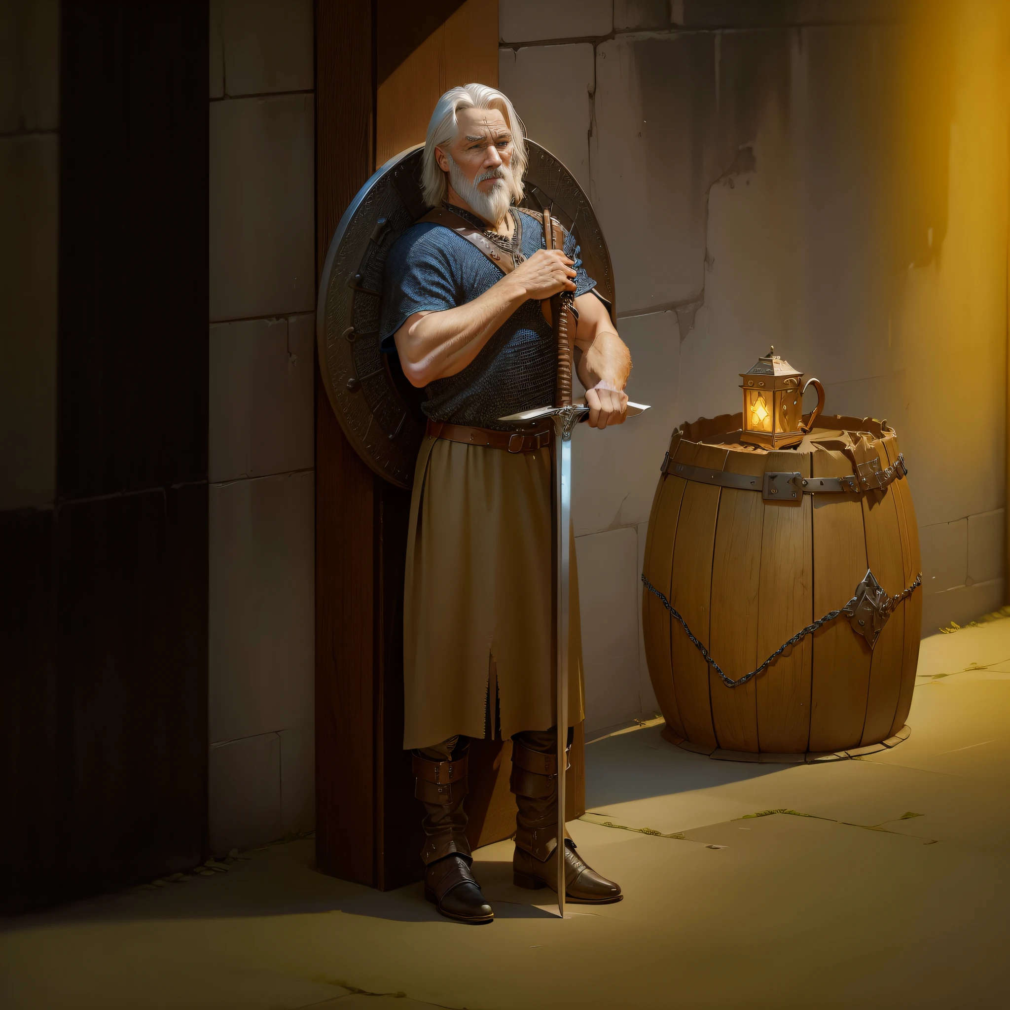 resting 5 fingers hand holding a sword, very detailed and realistic --auto --s2