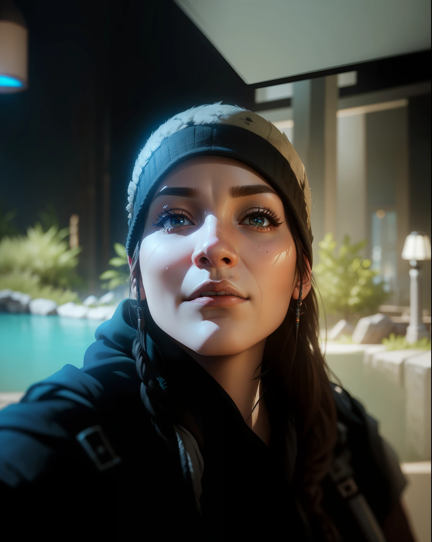 Put the face of Eloy from the game Horizon Zero Dawn, 4k, high resolution, masterpiece, best quality, sharp focus, (cinematic lighting), [:(detailed face:1.2):0.2]
