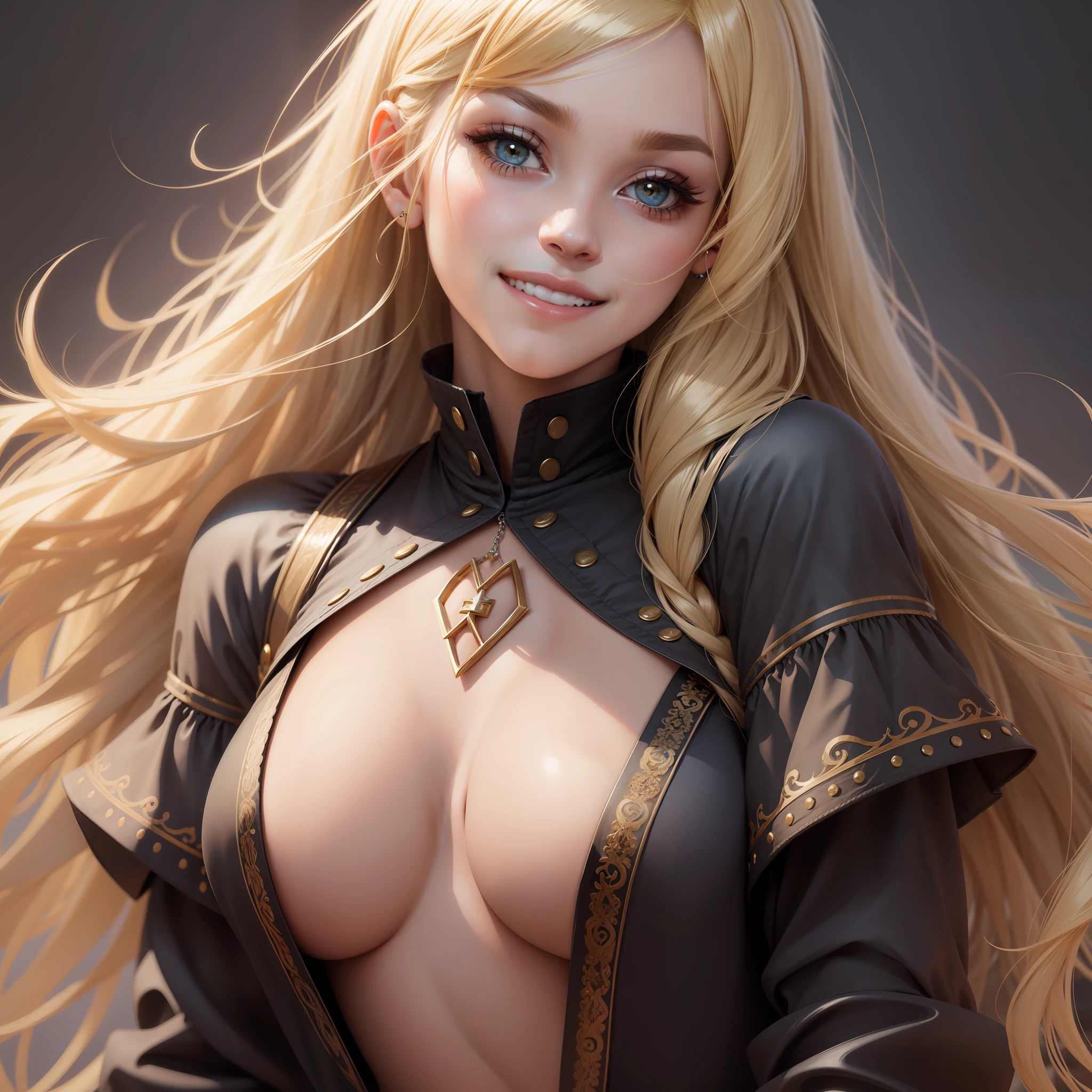 Black G-Jean Girl Long Hair Blonde Smile Top Quality Masterpiece Beauty Ultra High Definition