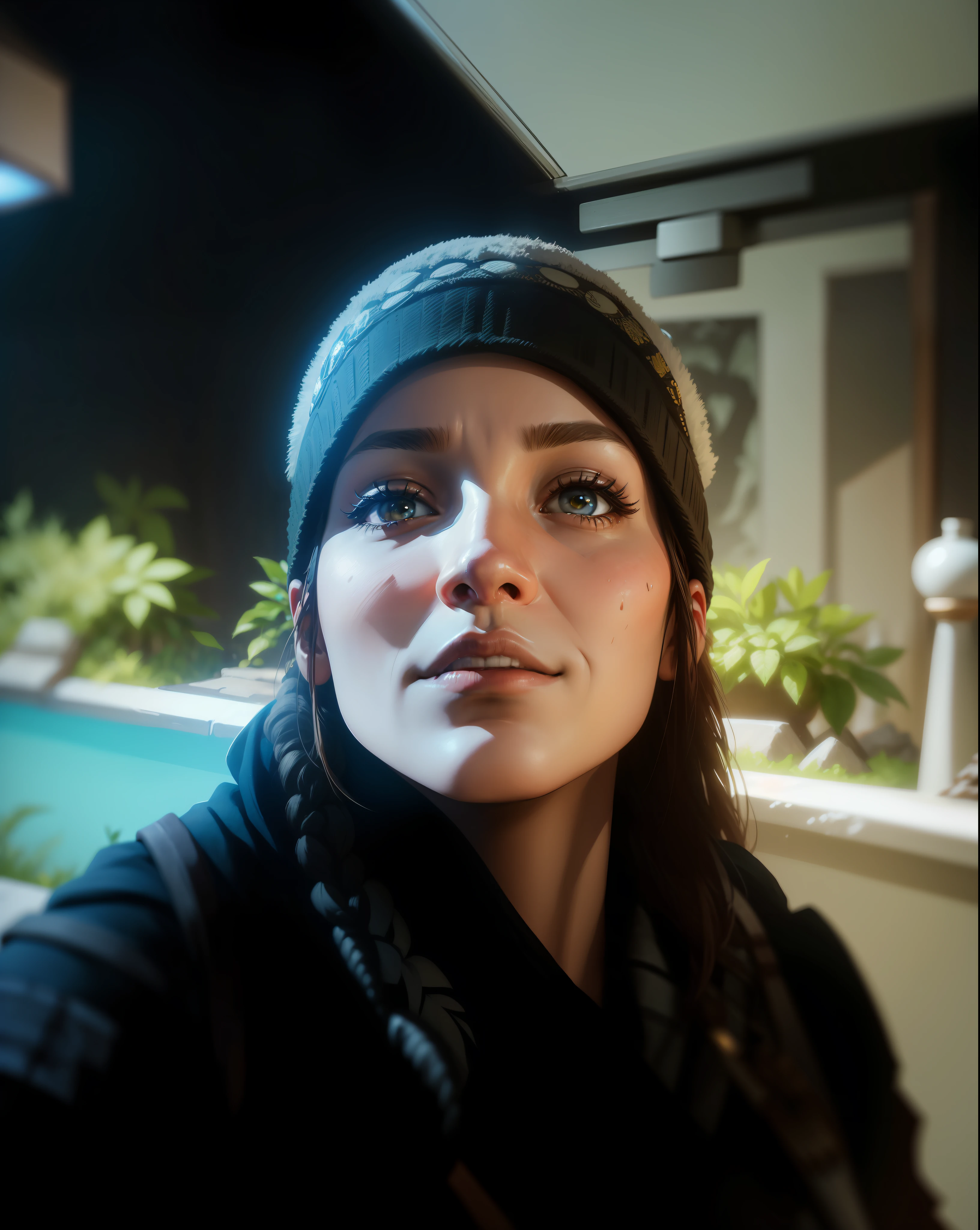 Put the face of Eloy from the game Horizon Zero Dawn, 4k, high resolution, masterpiece, best quality, sharp focus, (cinematic lighting), [:(detailed face:1.2):0.2]