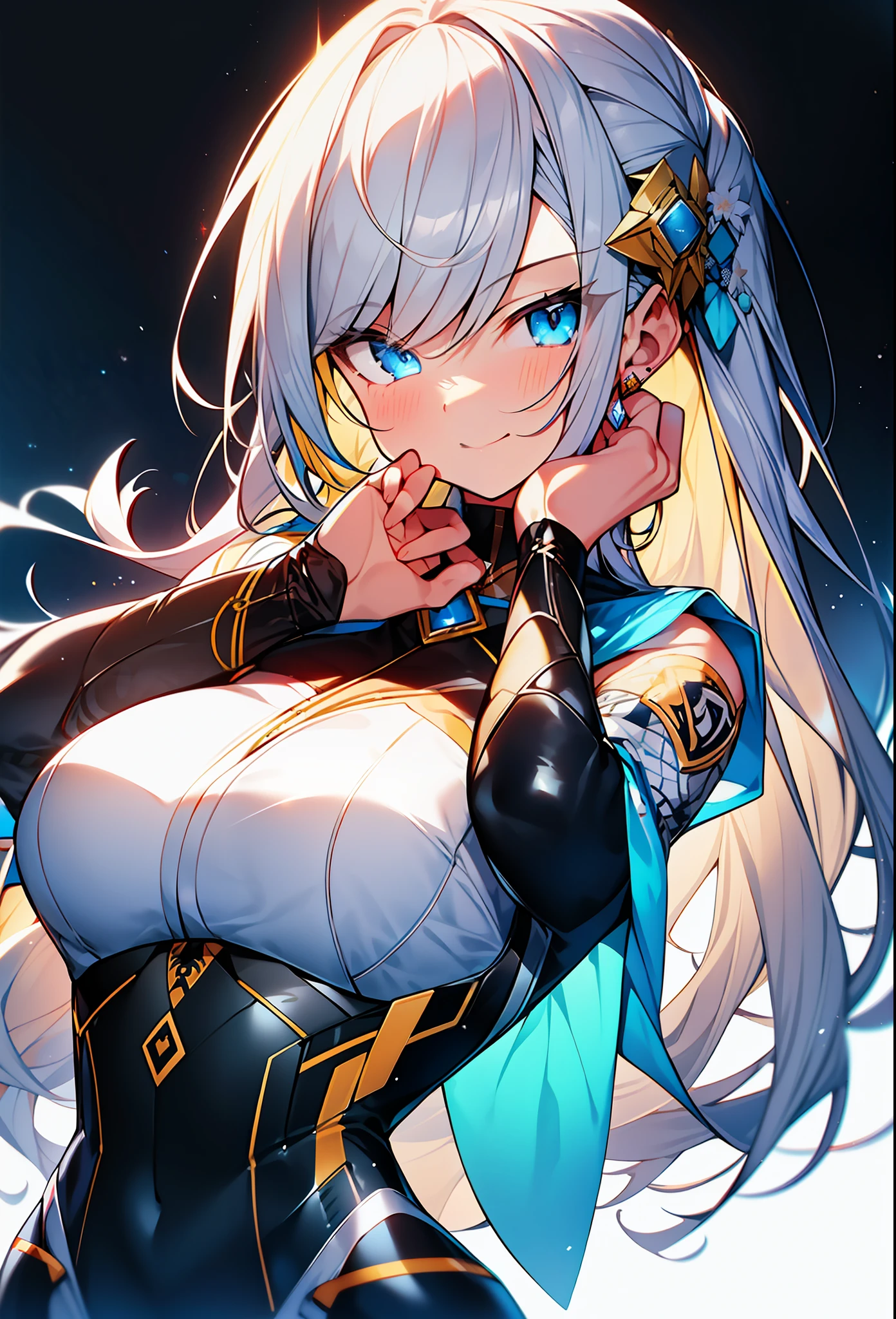 (masterpiece, top quality, best quality, official art, beautiful and aesthetic, 1girl,:1.2), ((イラスト)), white background, happy smile, anina illustration、 Beautiful girl with a sense of transparency, long bright white hair, smooth white skin, white eyes, white chiffon dress, soft atmosphere, bright sunlight, happy look, white background, transparency, -s 1000, background, language_text, Japanese letters in graffit, girls, long blonde hair, excellent lighting, sidelighting, perfect ultimate (flat color: 1.3), (magazine_cover: 1.4), (multicolored_background: 1.3), striped_background, card_background, circular pieces of white metals glued to the ultra detailed arms coming out sparkling shine, , perfect and detailed, ultra detailed shirt with abstract design and with Japanese letters print in graffit of the sides of the clothes, image of girls with big breast, on top of a futuristic motorcycle, with immersive effects, hover effect, background graffiti style tribal tattoo with flowers and vibrant colors, "ultra HDR" detailed and with focus effect, (masterpiece: 1.2, best quality), (beautiful eyes with huge eyelashes finely detailed: 1.2), , ((Solo)), (Finely detailed eyes and detailed face: 1.3), in various full-body attack poses, (cute background: 1.2),futuristic costume, super detailed circular metals Grabbed on arms and pants, fantastic paintings