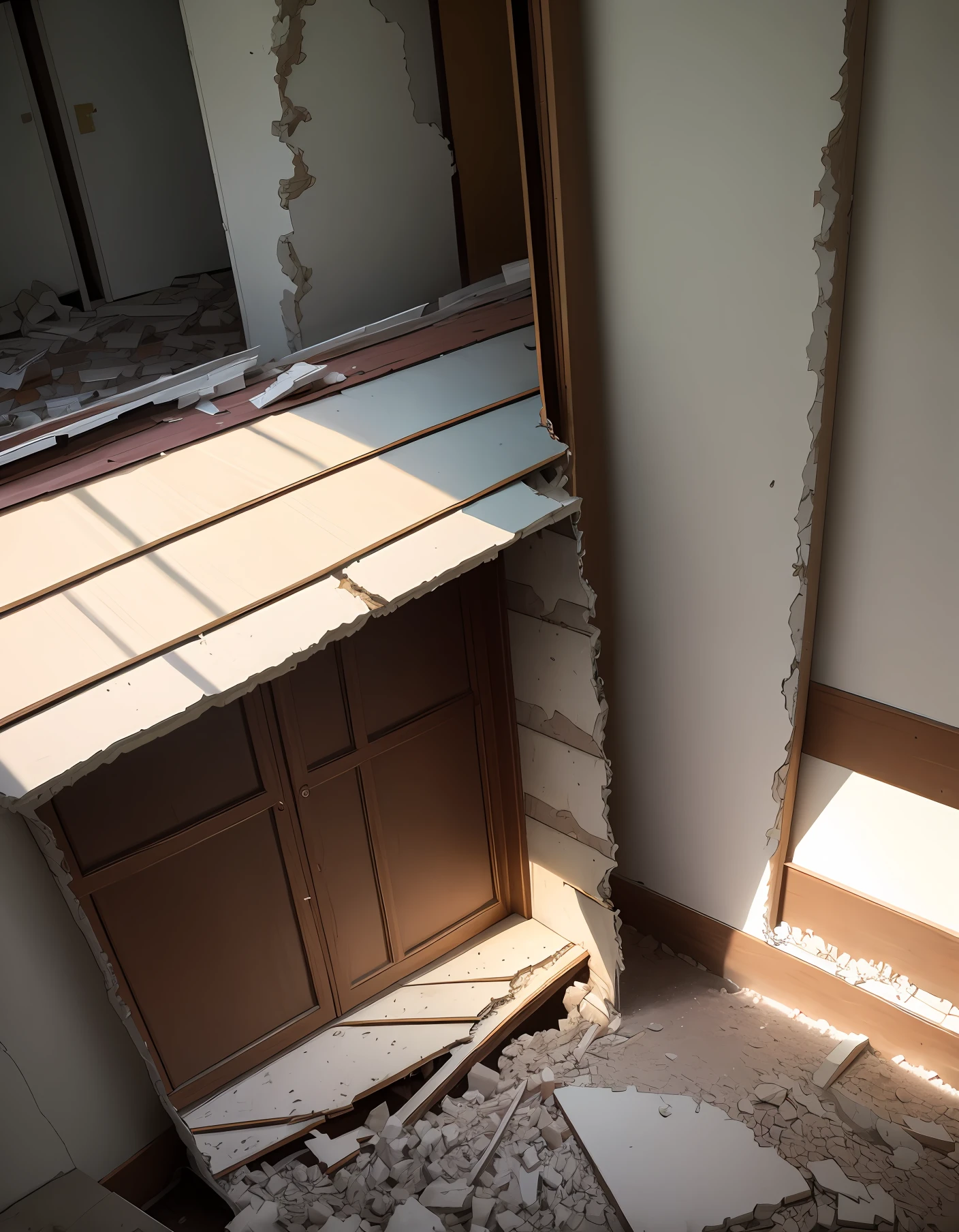 The child said that the corner of the house had collapsed