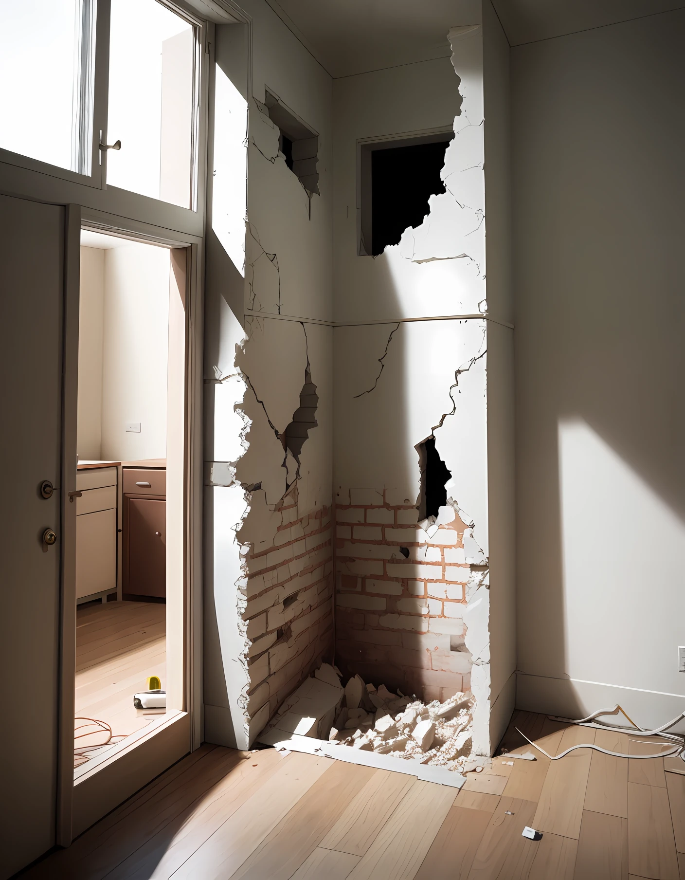 The child said that the corner of the house had collapsed