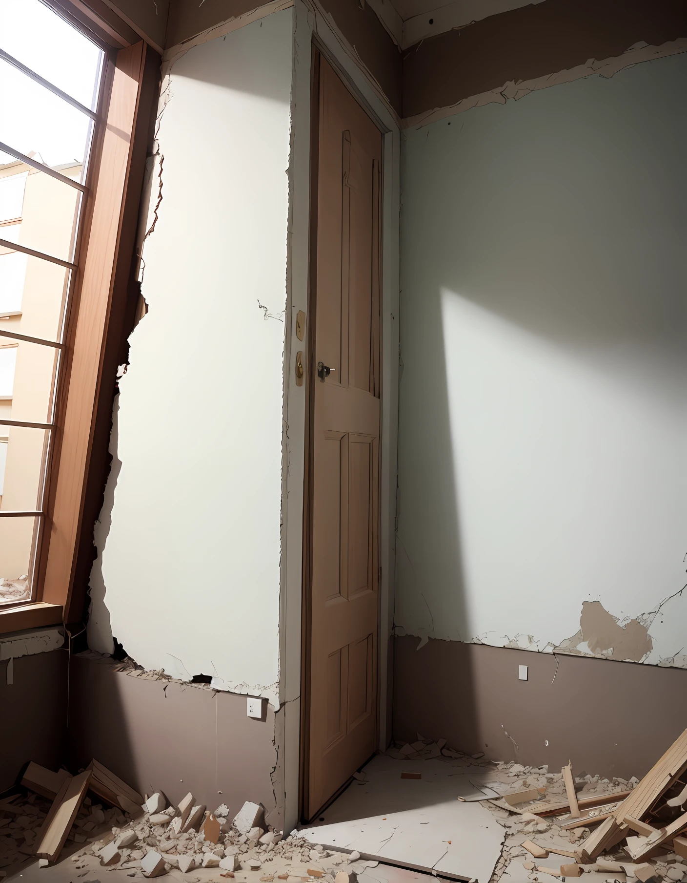 The child said that the corner of the house had collapsed