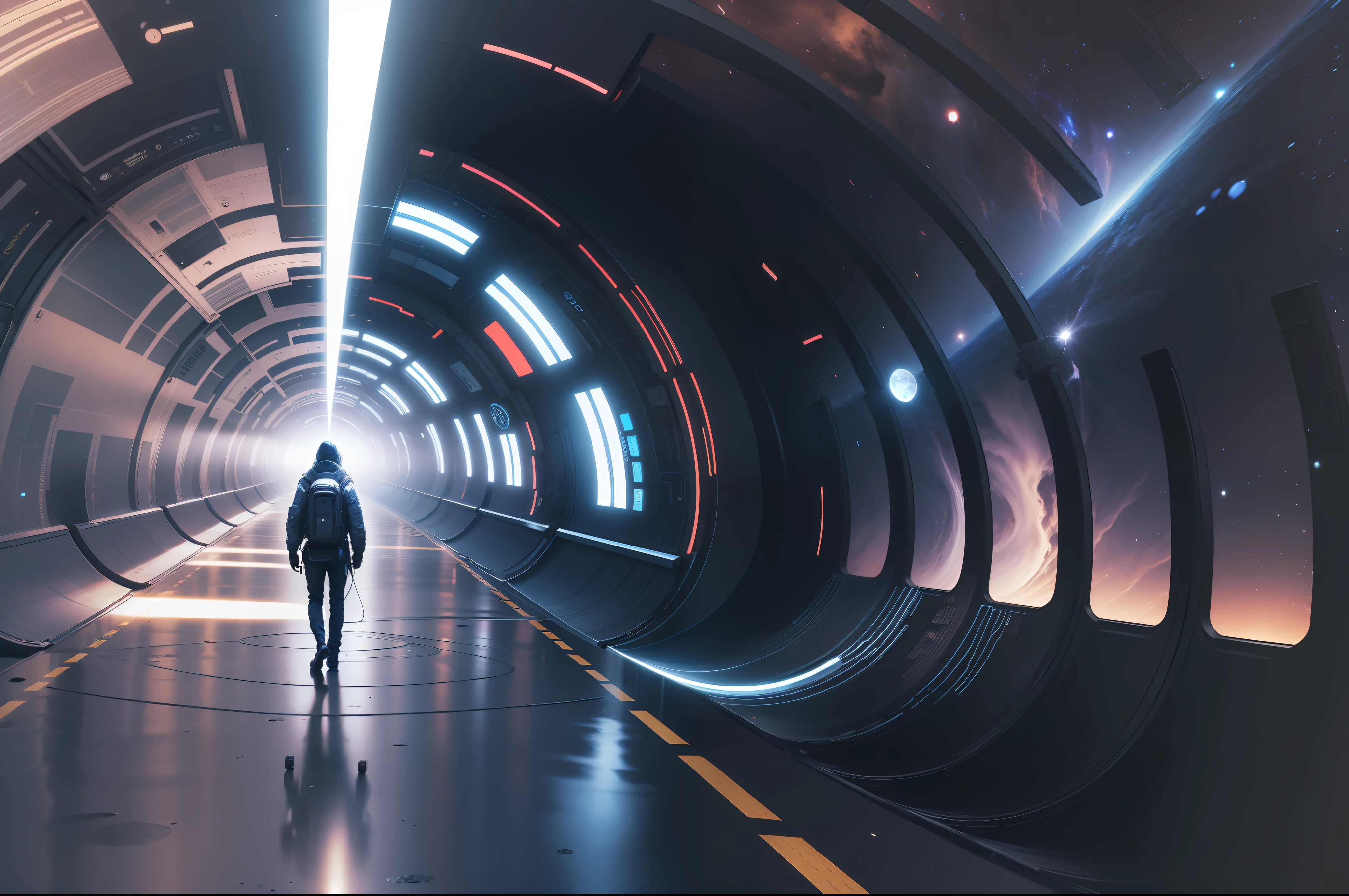 A space-time tunnel with a sense of technology