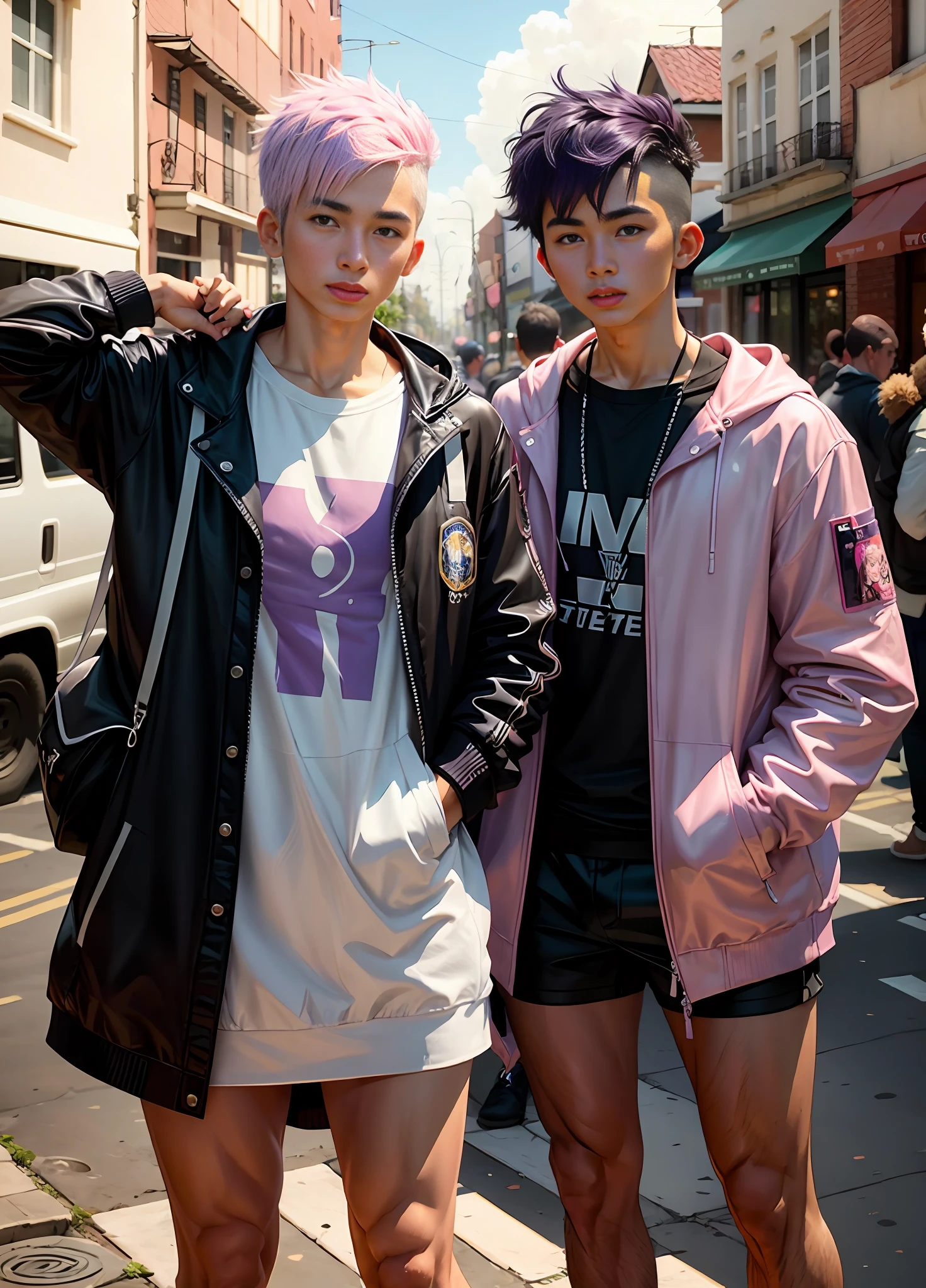 Tumblr male influencer, , Asian, Brazilian, lilac hair