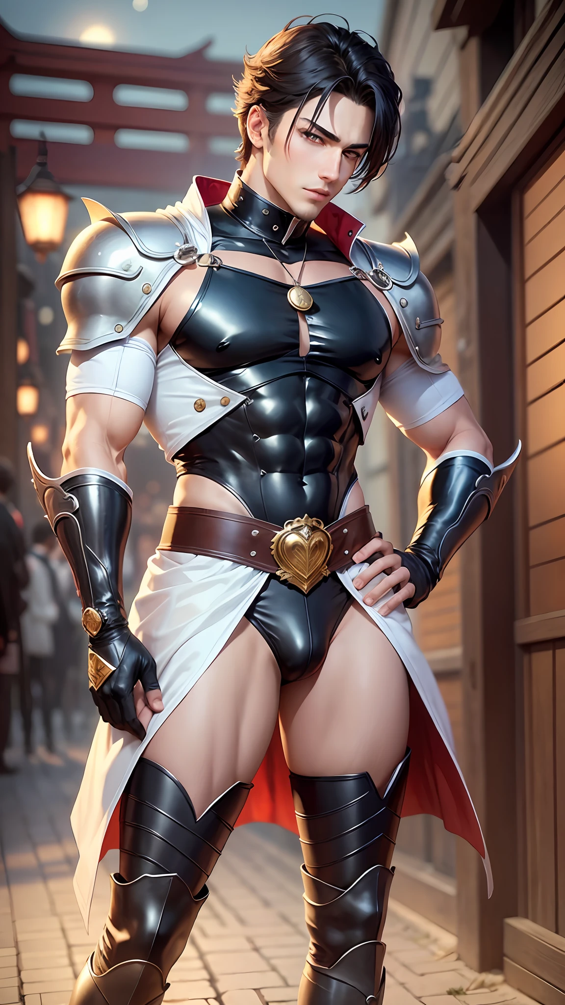 a gay man in [overknee boots]::4,underwear,handsome,beautiful eyes,full body,in the style of romantic manga,Japan anime styles --auto --s2