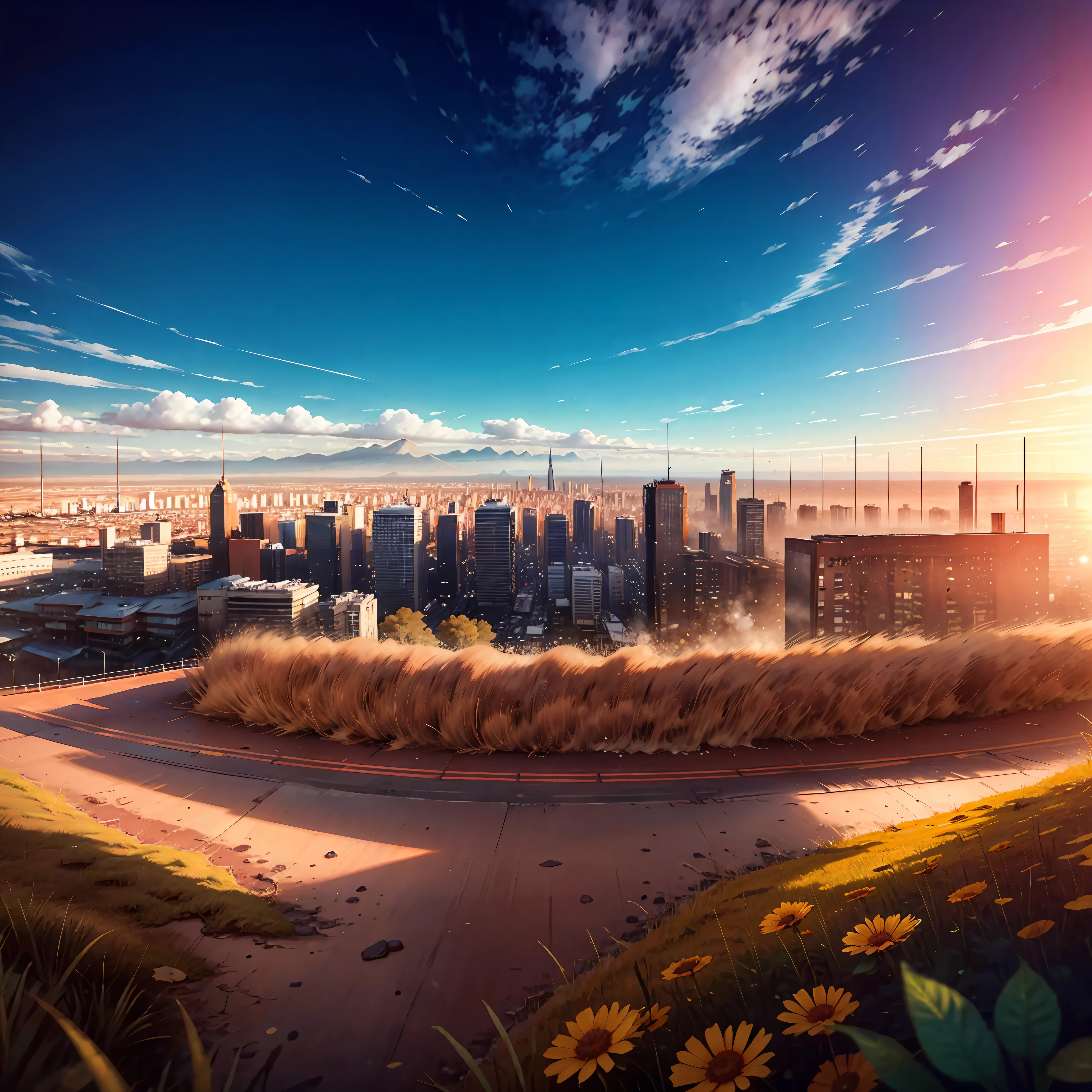 Foreground clearing, clean clouds