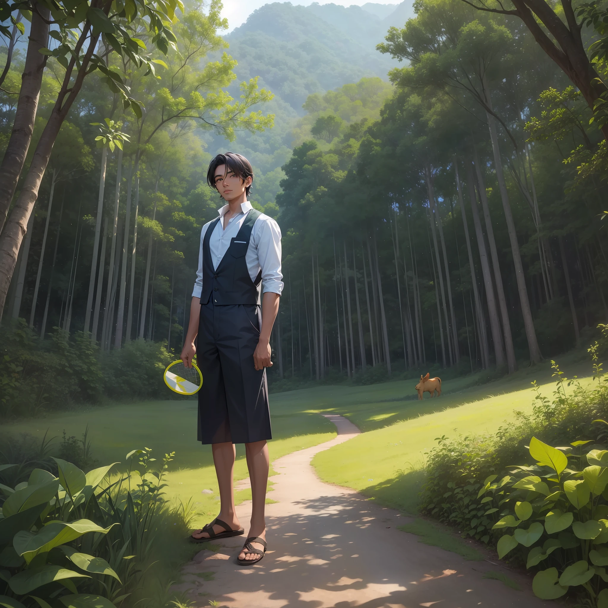 1
there is a man that is standing in the grass with a frisbee, ayan nag, amidst nature, in jungle, selfie photo, 8k selfie photograph, jayison devadas, vinayak, with village, viral post, in front of a forest background, morning time, scenary, very very low quality picture, photograpgy, selfie!!!!! of a man