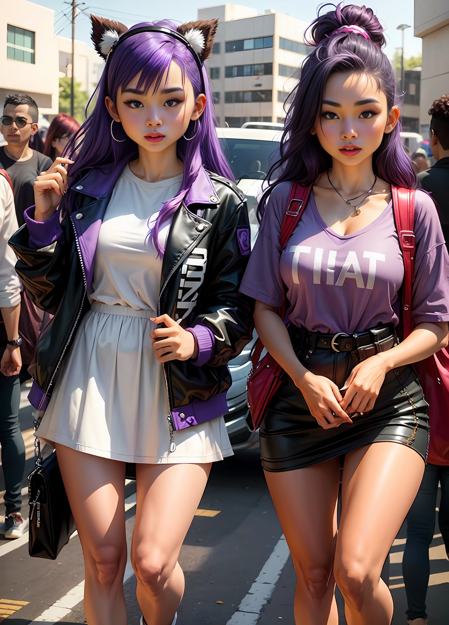 Tumblr female influencer, , Asian, Brazilian, purple hair
