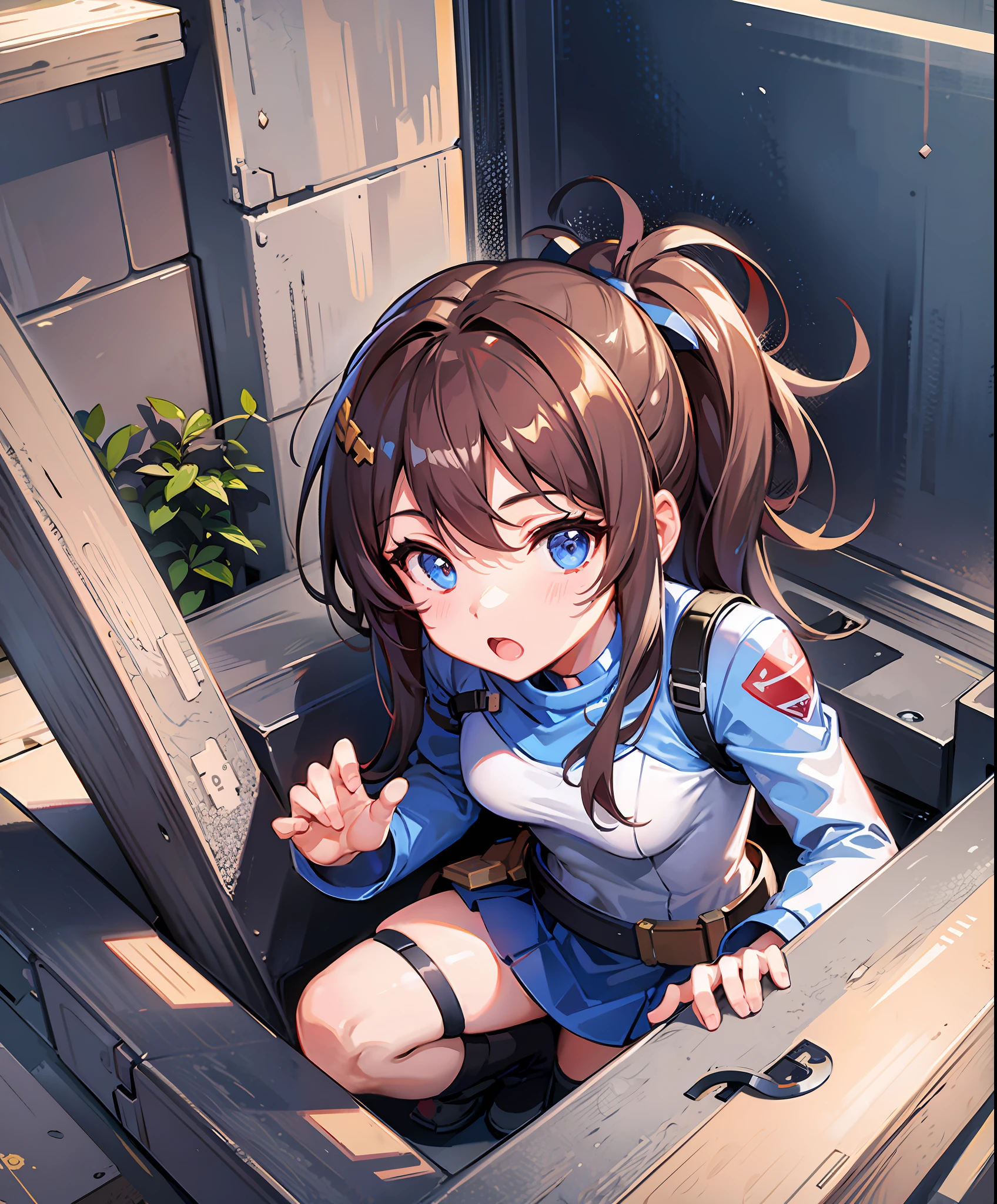 rocket launcher, squadron, hero, girl, hero costume, ally of justice, turn into a hero, town, cute, masterpiece, high definition, 16k, illustration, detailed hands, detailed feet