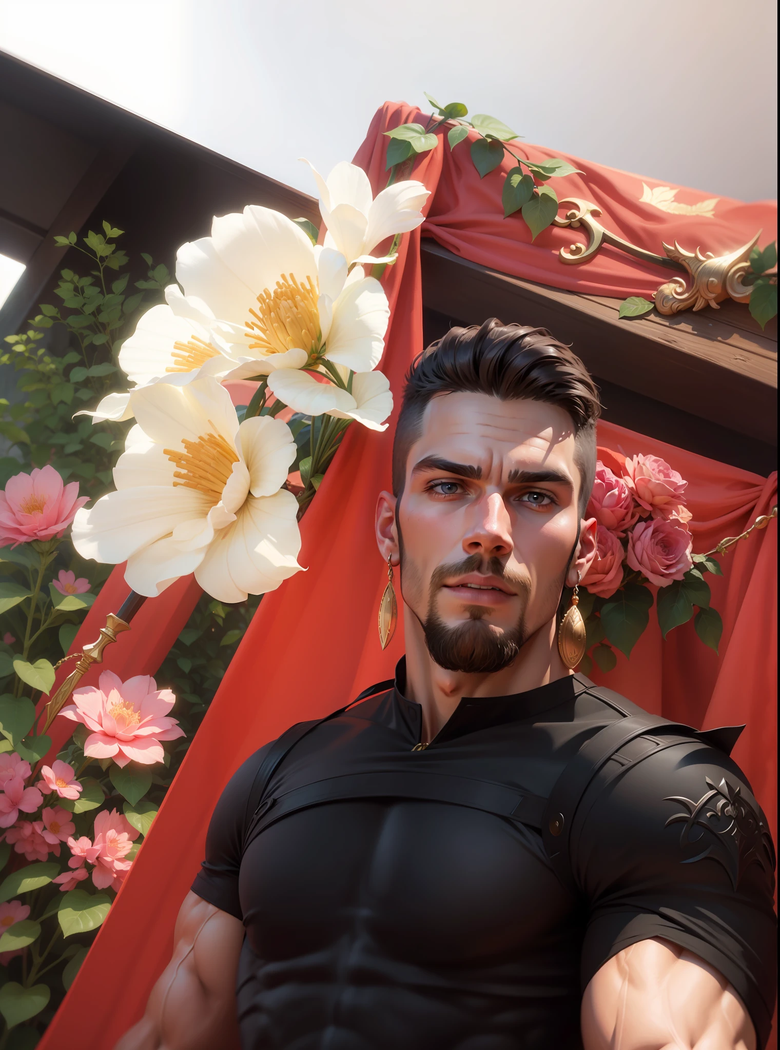 Muscular Beautiful Male Man, Hyperrealistic 4k European Latin Face, 8k