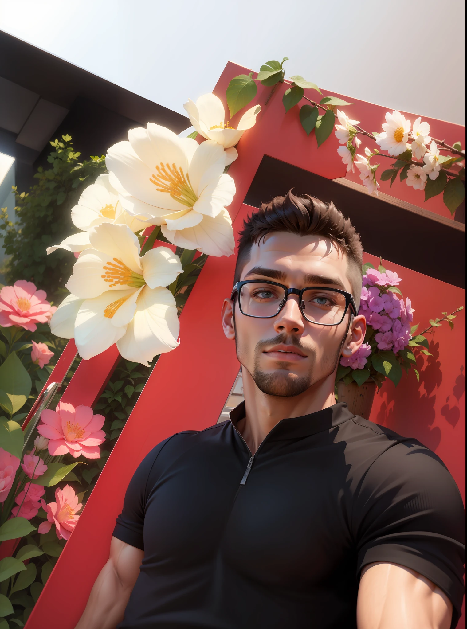 Male Man Beautiful Athletic 4k Hyperrealistic, with Glasses, Beautiful Male Face