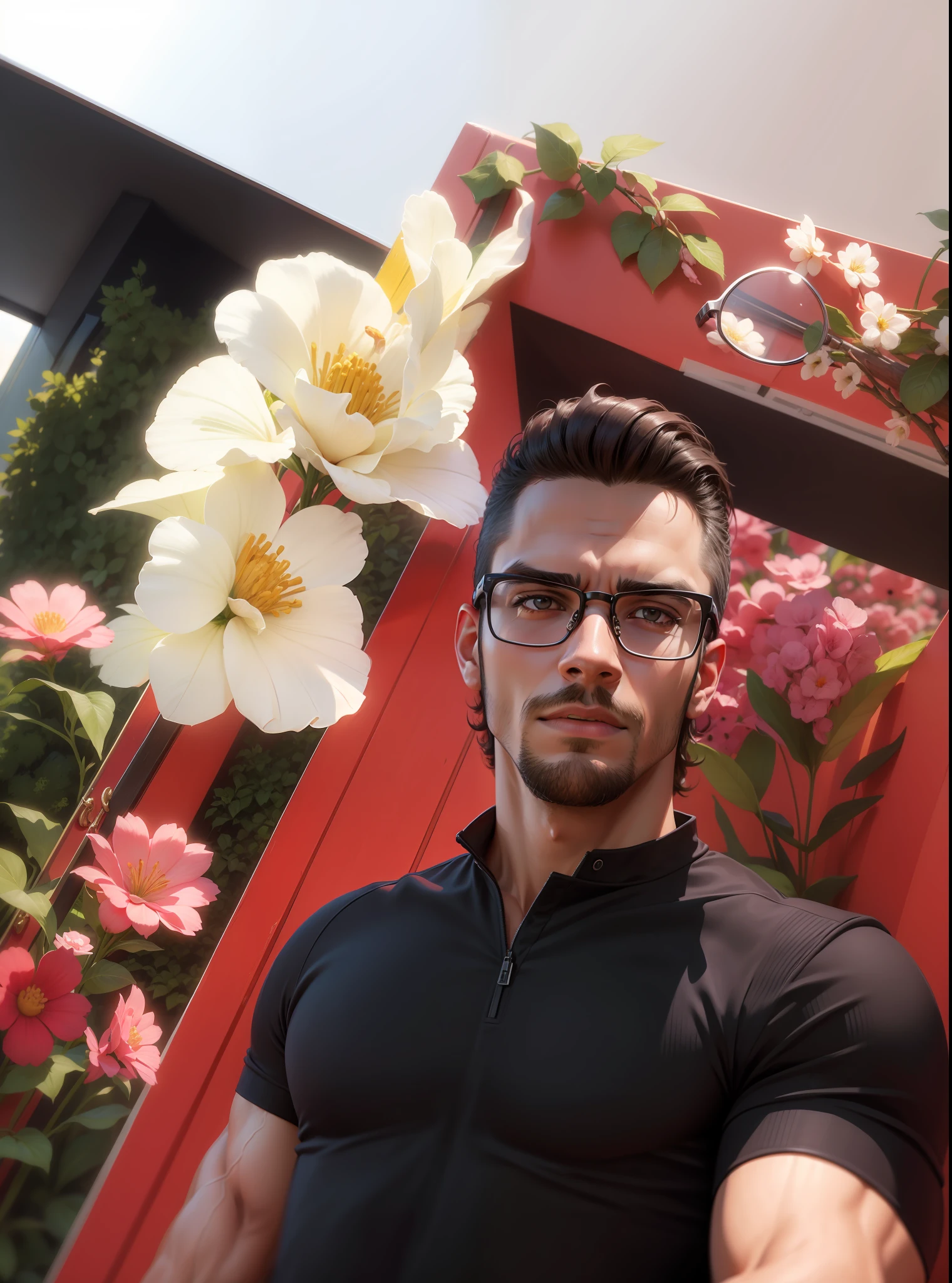 Beautiful man athletic 4k hyperrealistic, with glasses, Latin face